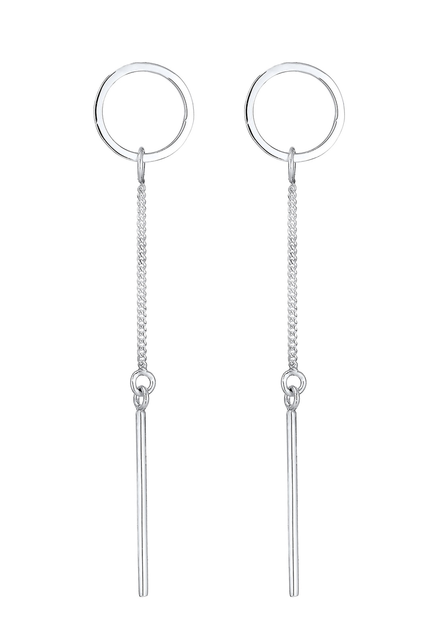 Elli Paar Ohrhänger »Ohrstecker Lang Stab Kreis 925 Sterling Silber«