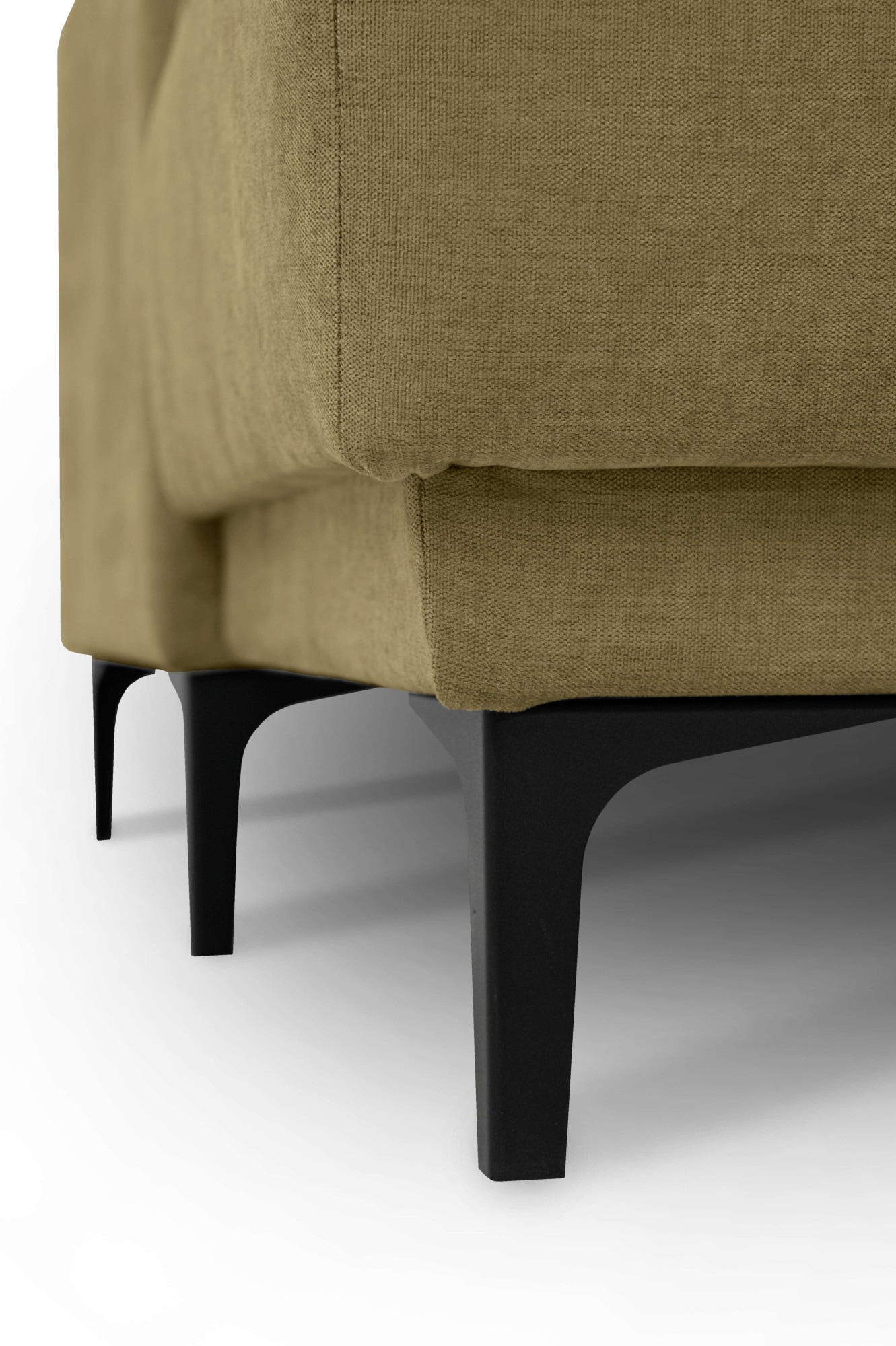 Places of Style Wohnlandschaft »XXL Sofa Oland, Struktur, Flachgewebe, Luxus-Microfaser, Boucle«, U-Form, 345 cm, Wellenunterfederung, Skandi-Design, Metallfüße