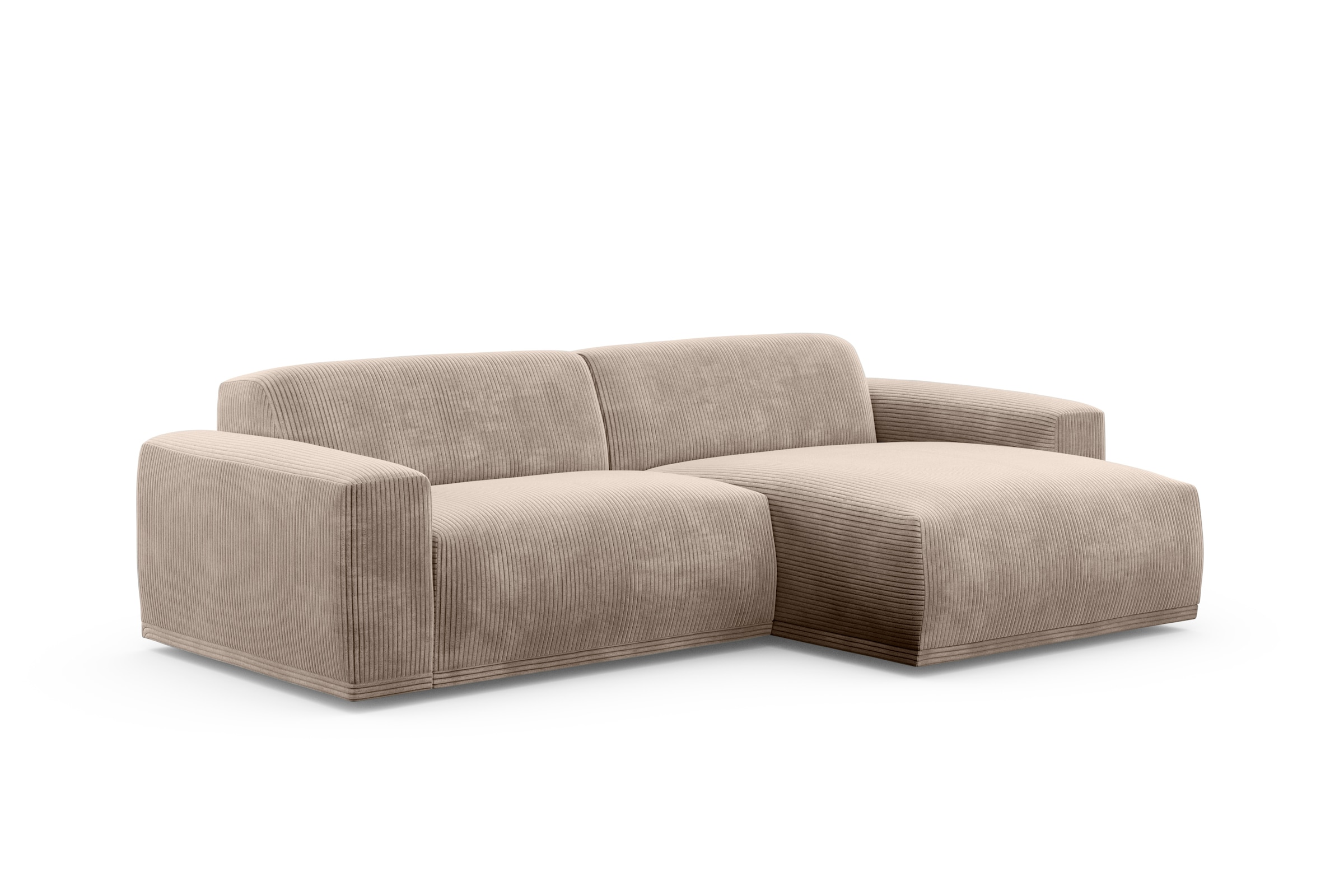 TRENDMANUFAKTUR Ecksofa »Braga, mit hochwertigem Kaltschaum, L-Form, in Cord erhältlich«, (2 St.), modernes Sofa, Couch mit hohem Sitzkomfort, 255/72/160 cm (B/H/T)