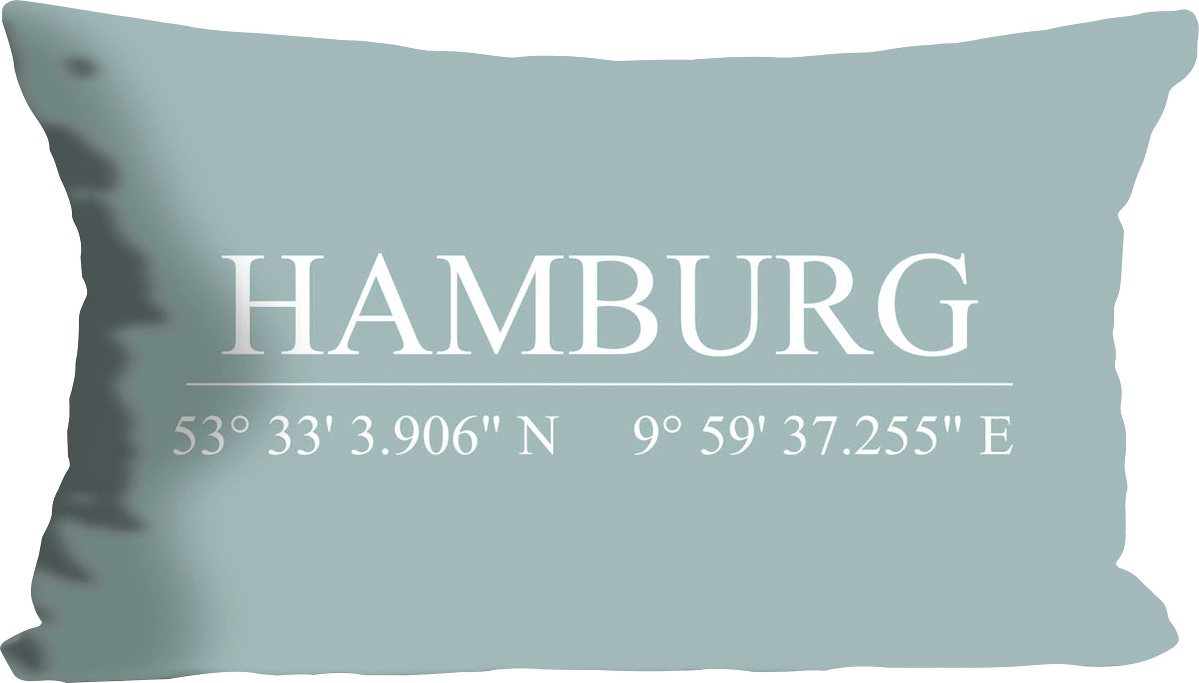 queence Dekokissen »Hamburg«, Kissenhülle,Hamburg Schriftzug,Koordinaten,St günstig online kaufen