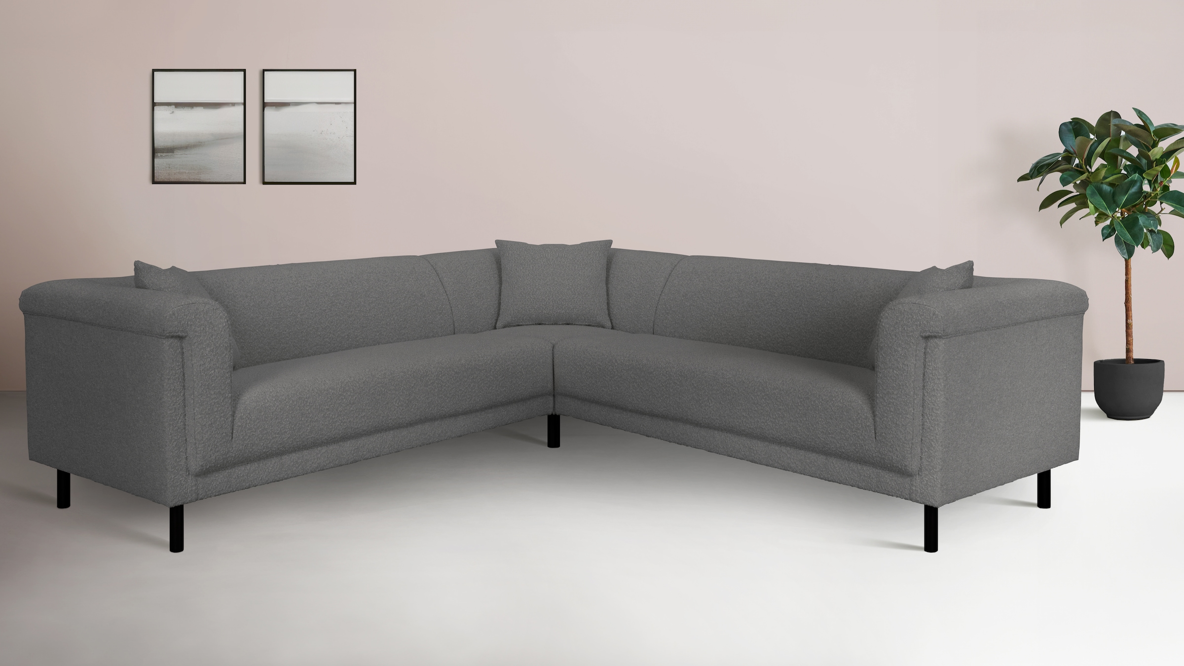 INOSIGN Ecksofa »AGNIA L-Form B/T/H: 244/244/71 cm«, incl. Zierkissen, glei günstig online kaufen