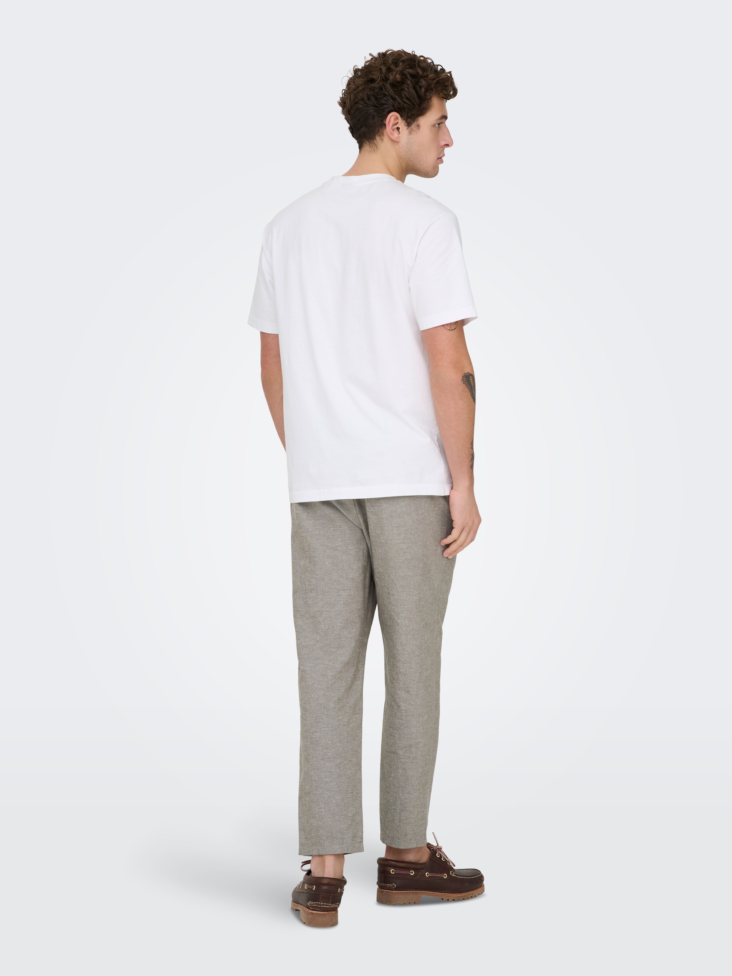 ONLY & SONS Schlupfhose »ONSLINUS CROP 0007 COT LIN PNT NOOS«  Baumwolle mit Leinen, Gummizug und Kordel