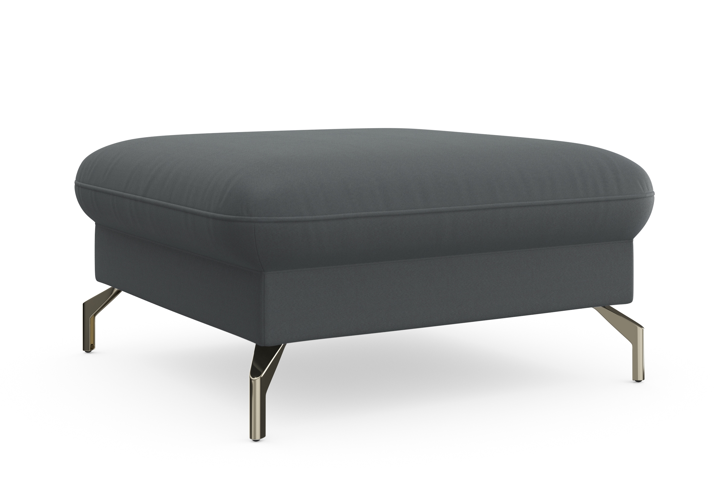 sit&more Hocker »Fashion«, inklusive Federkern, mit satinierten Nickelfüßen