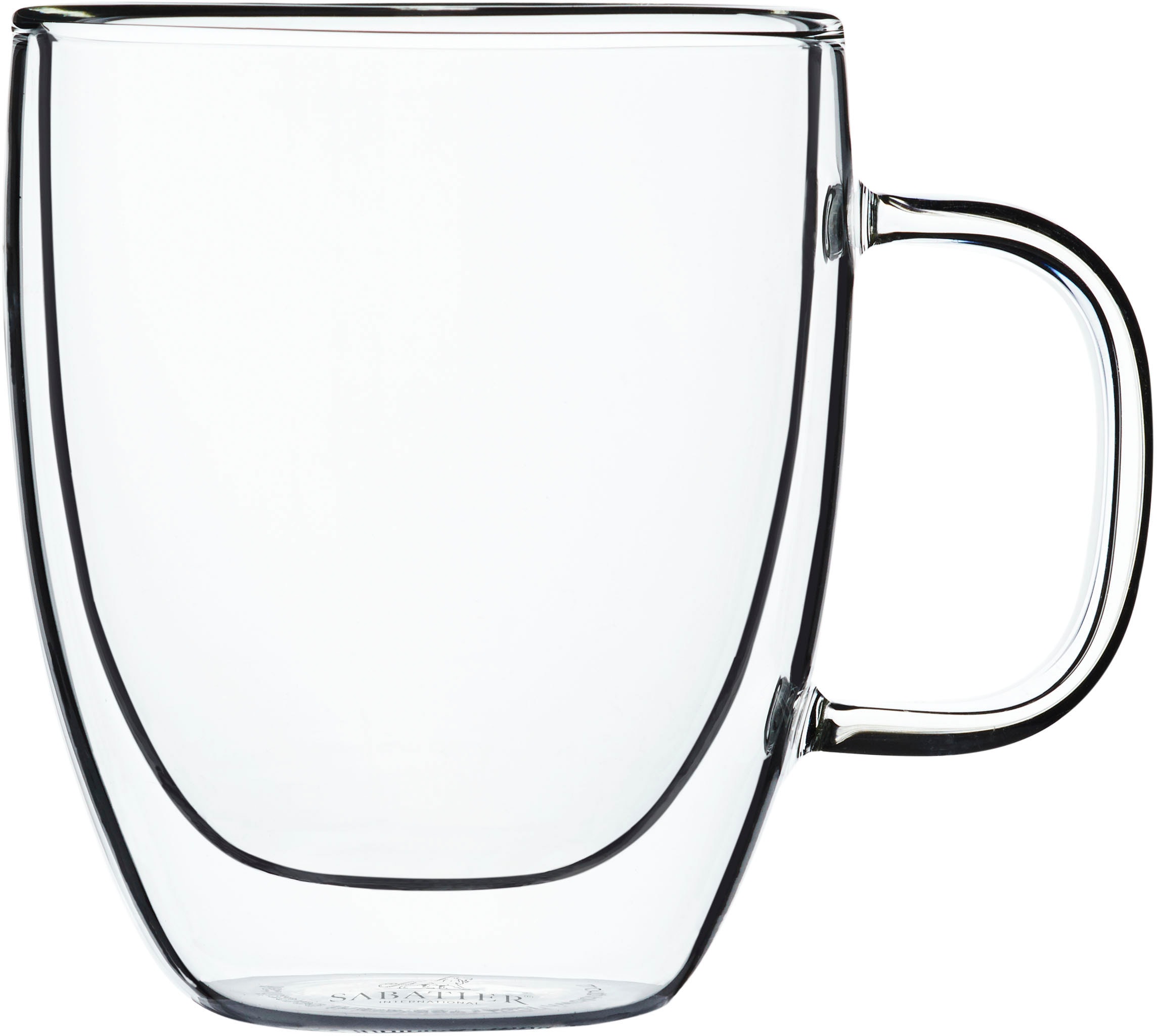 SABATIER International Thermoglas, (Set, 2 tlg., 2 x Thermo-Glas), 300 ml, Borosilikat-Glas, mundgeblasen, 2-teilig