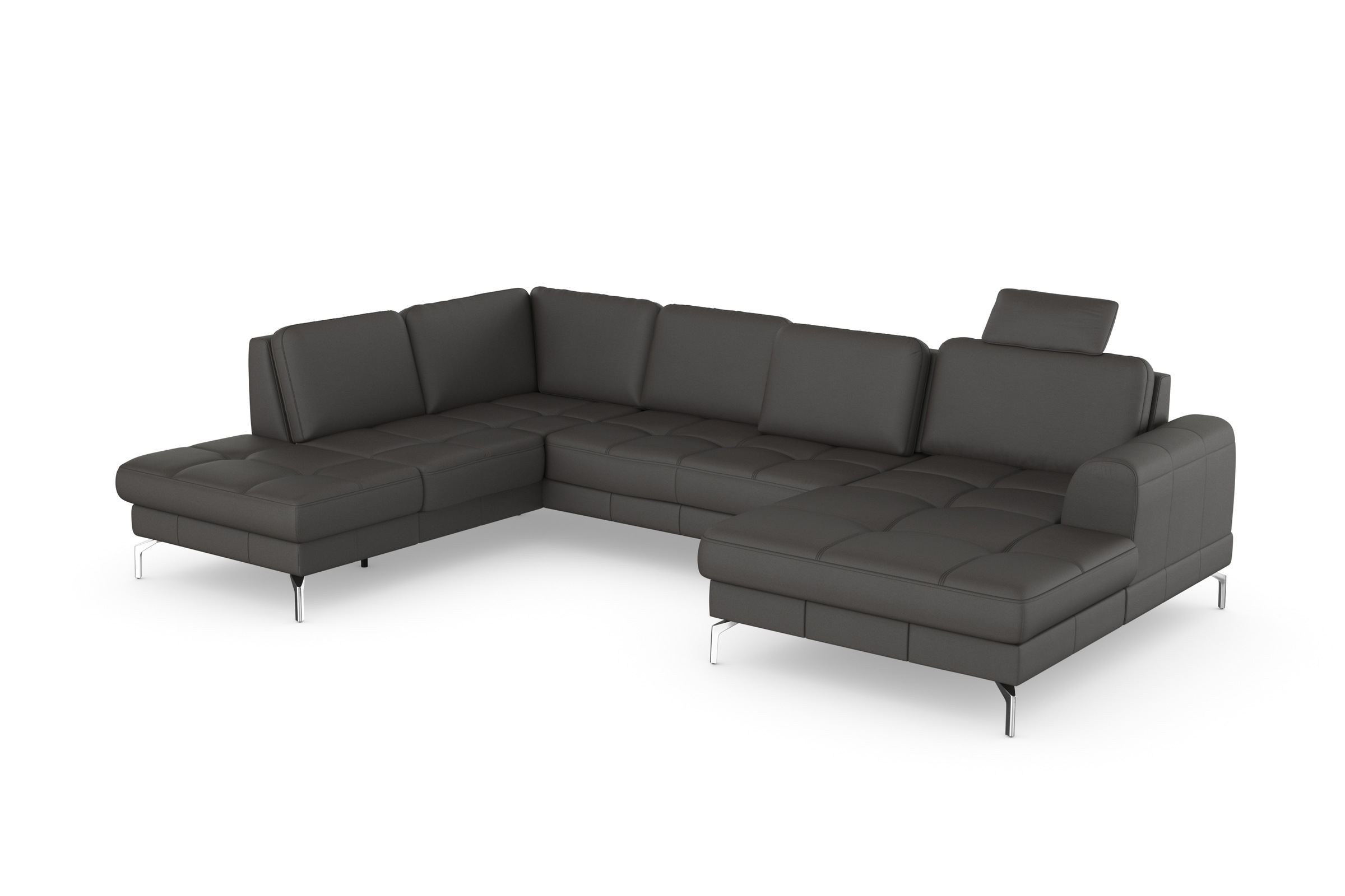 sit&more Wohnlandschaft »Bendigo U-Form«, inklusive Sitztiefenverstellung, Bodenfreiheit 15 cm, in 2 Fußfarben