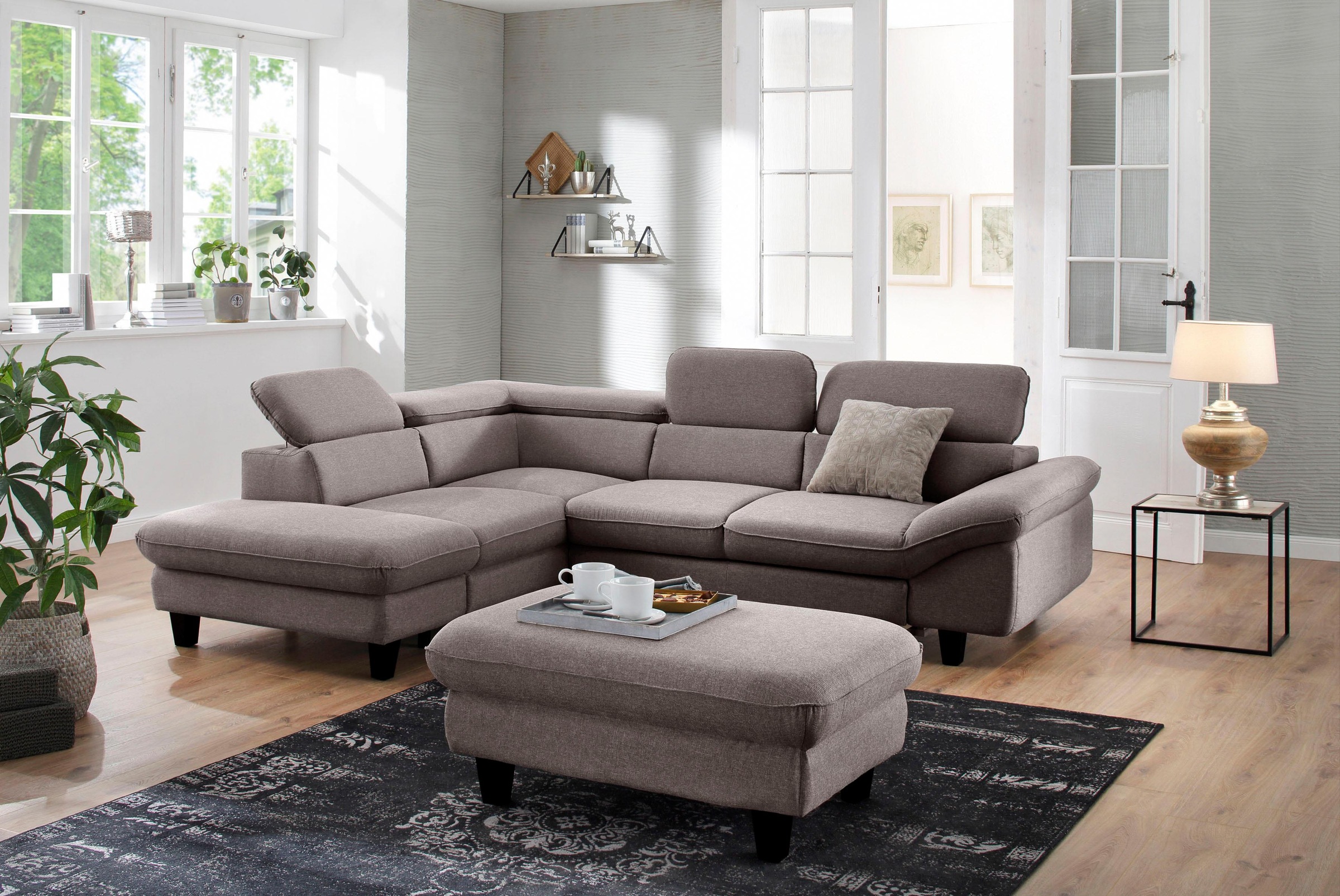 Home affaire Ecksofa »Pilot L-Form«, mit Kopfteilverstellung, wahlweise mit Bettfunktion & Bettkasten