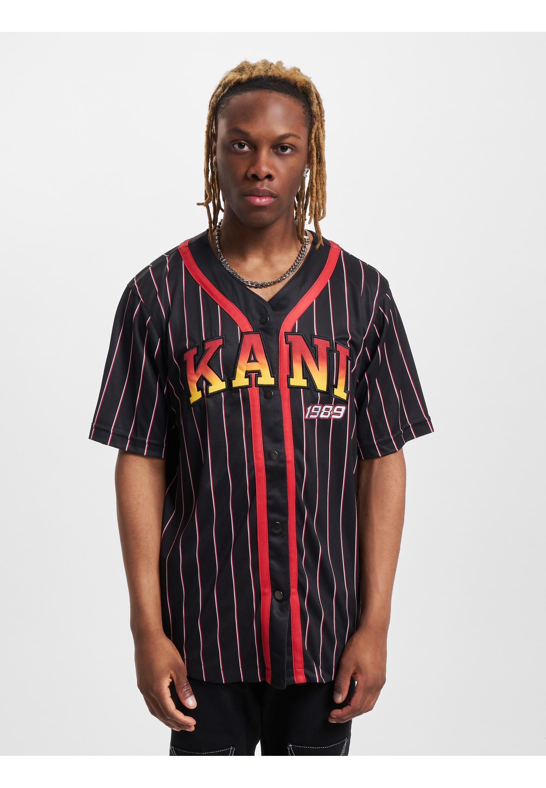 Karl Kani T-Shirt »Karl Kani Herren KM233-003-1 KK Serif Pinstripe Baseball Shirt« 1 Stk.