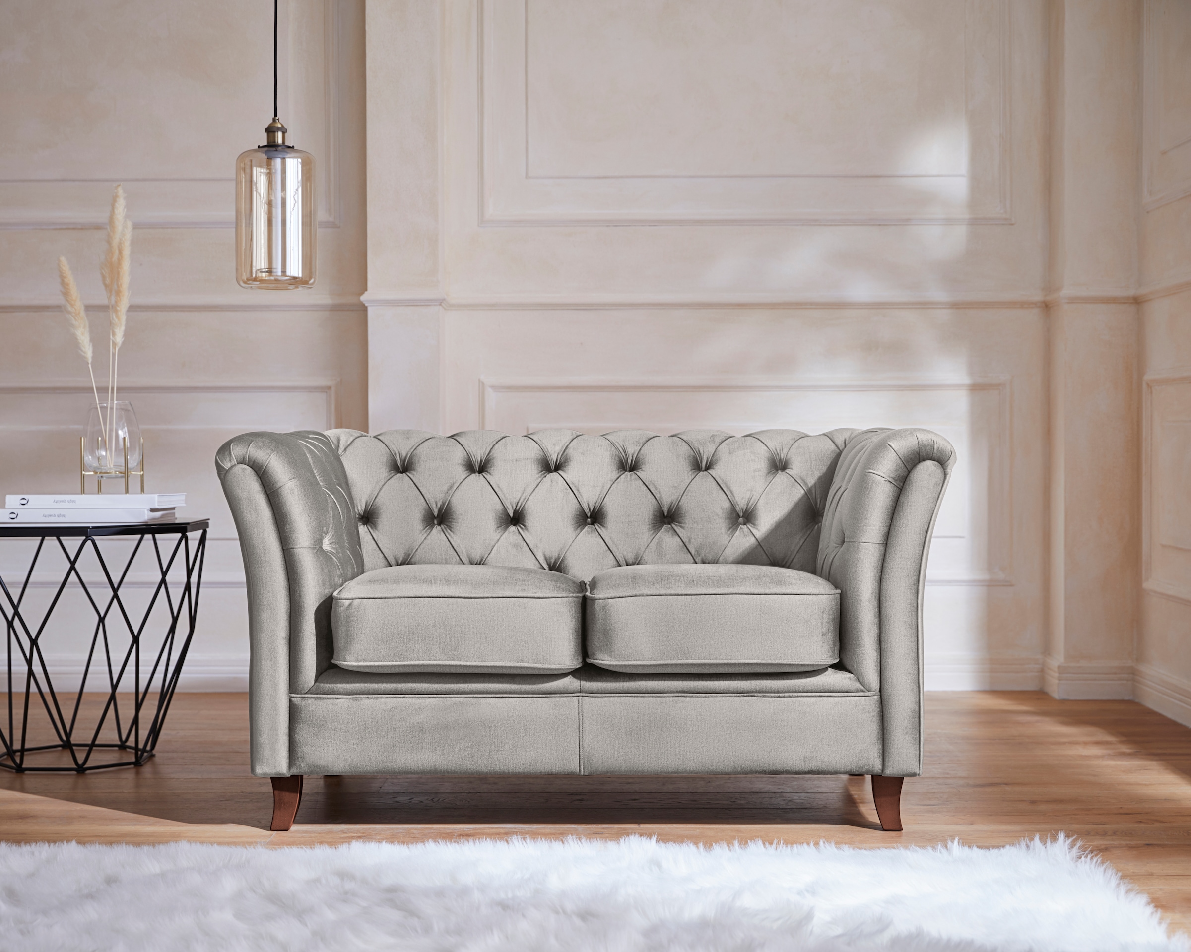 Home affaire Chesterfield-Sofa "Reims", mit echter Chesterfield-Knopfheftun günstig online kaufen