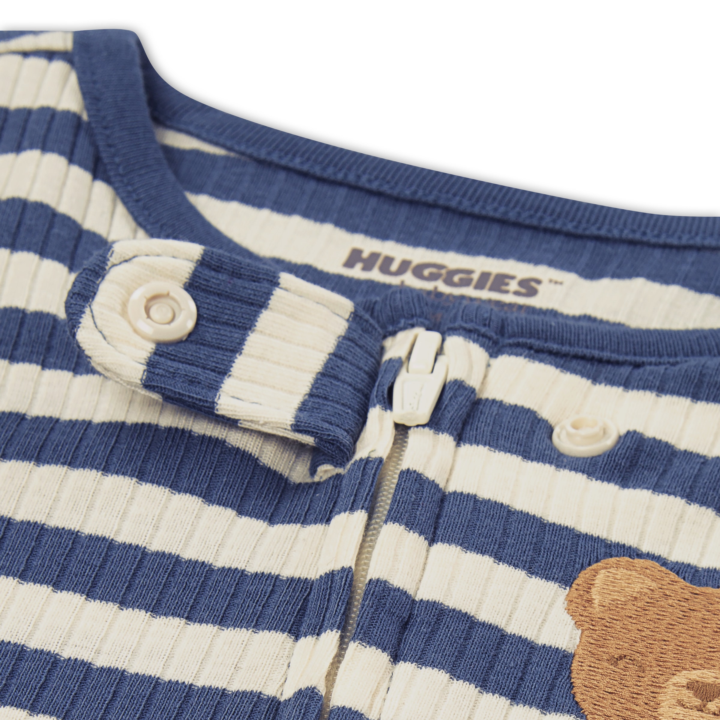 HUGGIES babywear Schlafoverall »HUGB FOOTED COVERALL«, mit süßer Bärchenstickerei