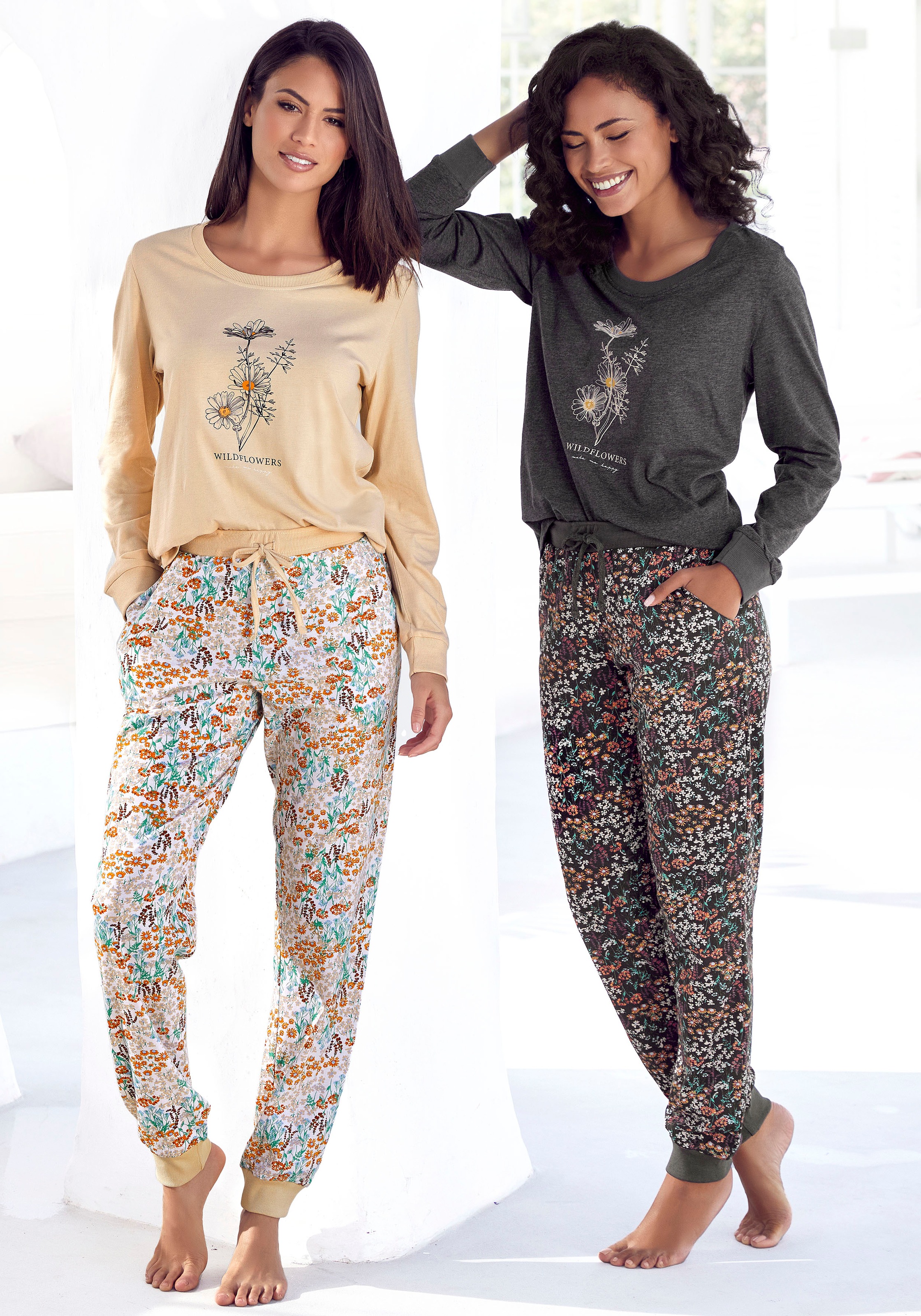 Vivance Dreams Pyjama, (Packung, 4 tlg., 2 Stück), mit Frontdruck kaufen