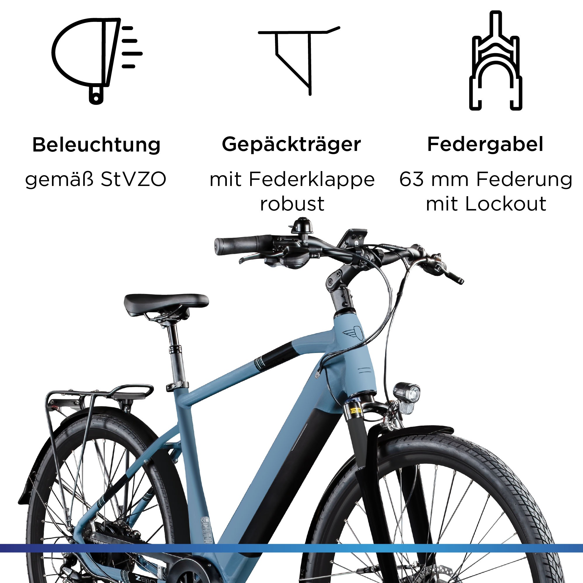 Zündapp »Z810« 8 Gang Shimano Altus RD-M310 Schaltwerk Kettenschaltung Heckmotor 250 W
