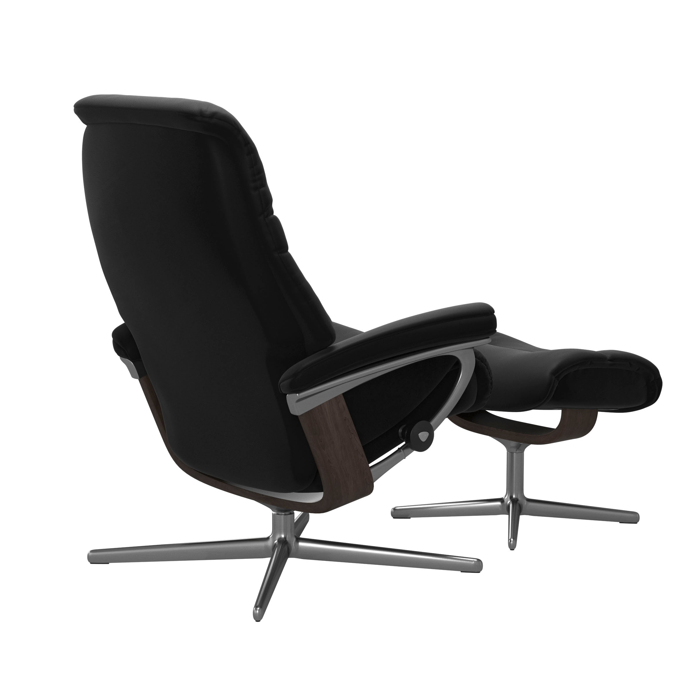 Stressless® Relaxsessel »Sunrise«, (Set, Relaxsessel mit Hocker), mit Hocker, mit Cross Base, Größe S, M & L, Holzakzent Wenge