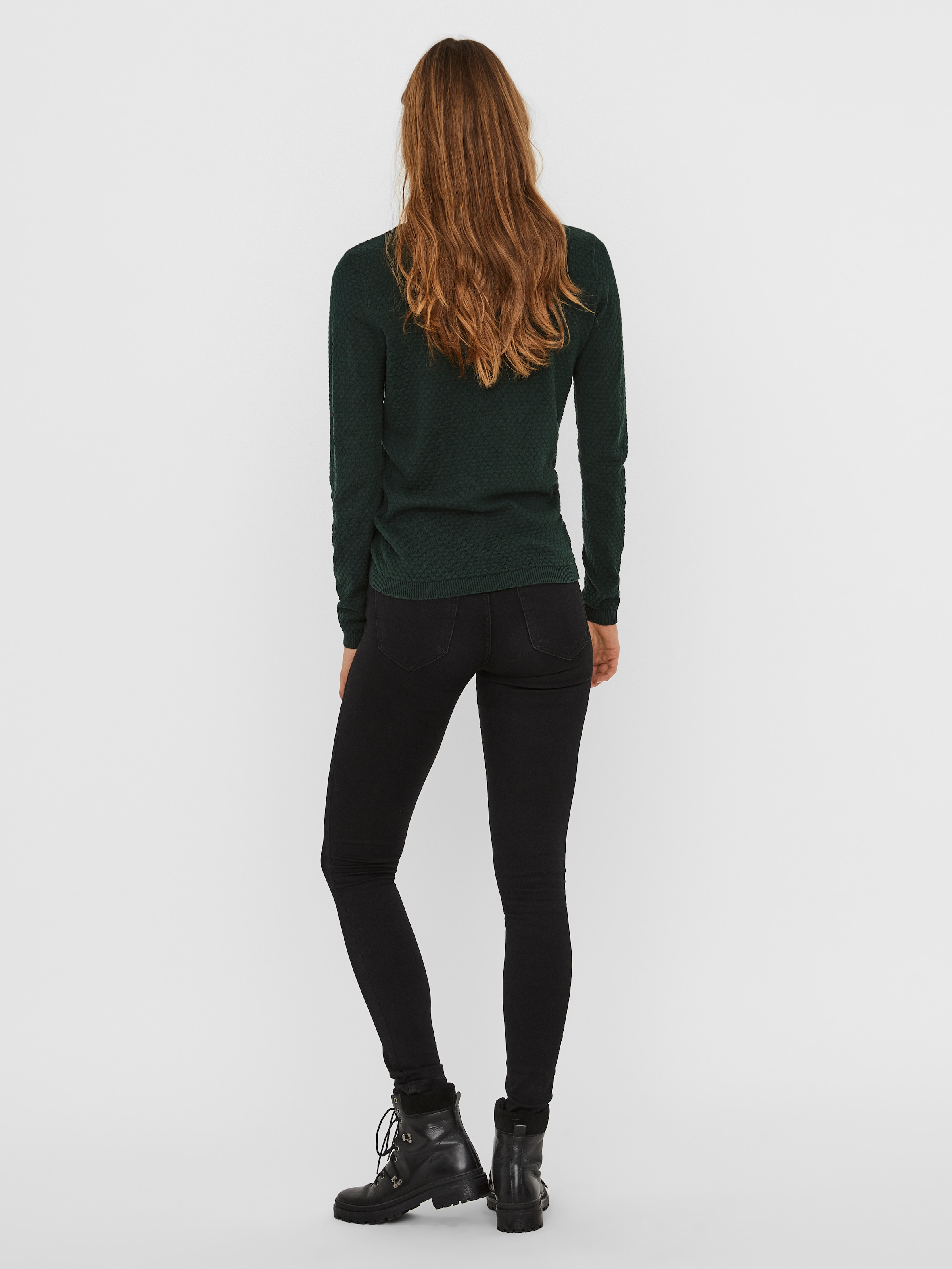 Vero Moda Rundhalspullover »VMCARE STRUCTURE LS O-NECK BLOUSE« aus Bio-Baumwolle
