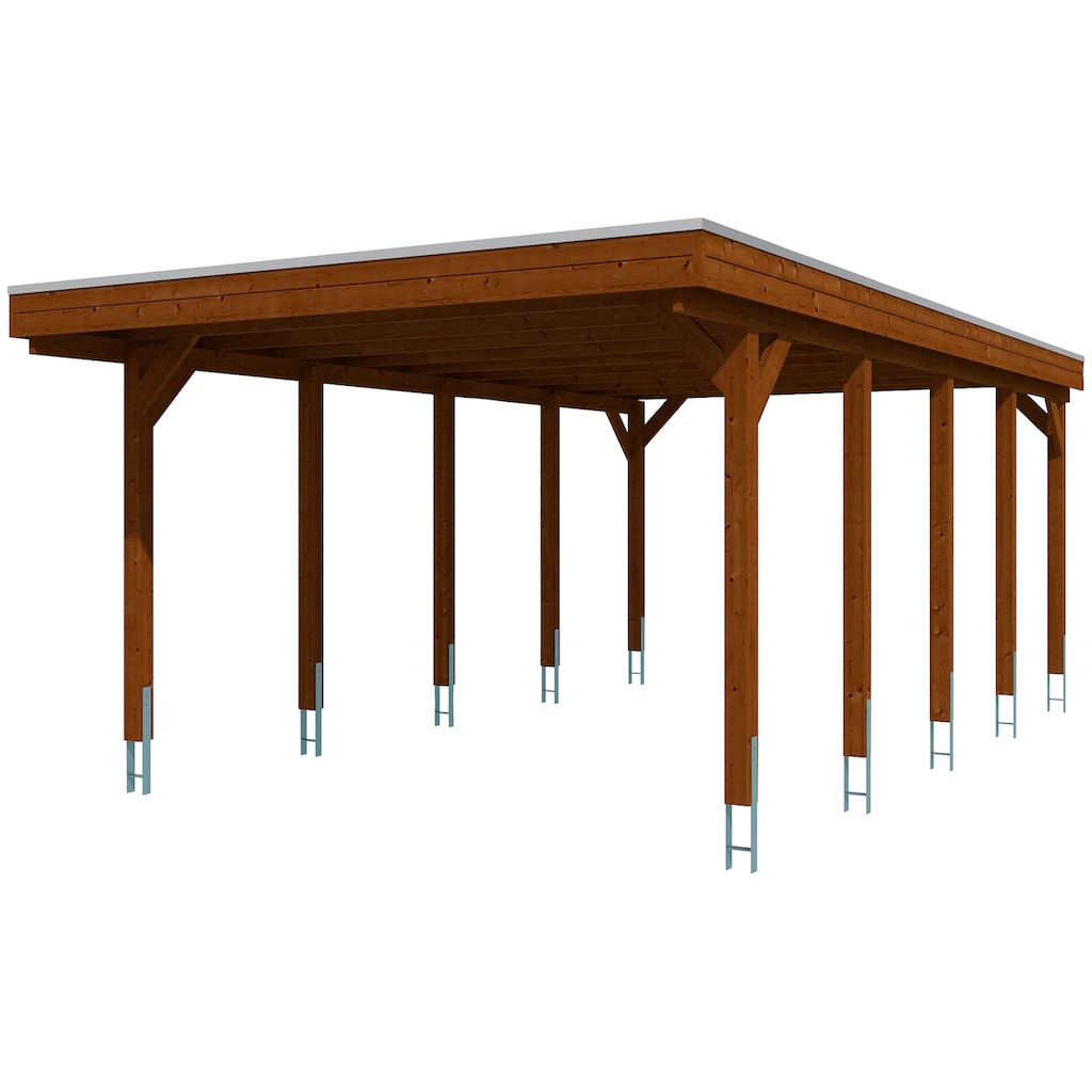 Skanholz Einzelcarport »Friesland«, Fichtenholz, 355 cm, braun