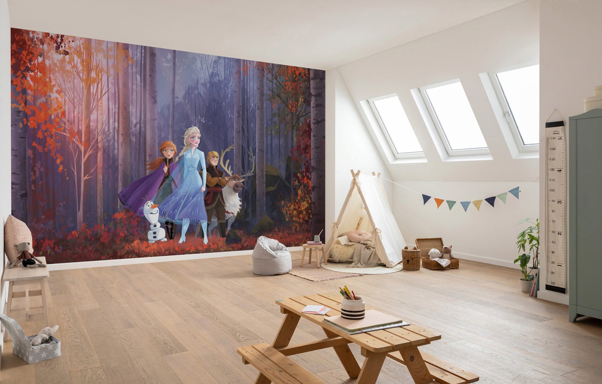 Komar Vliestapete »Digitaldruck Vlies - Frozen Autumn Glade - Größe 400 x 280 cm«, bedruckt, Kinderzimmer