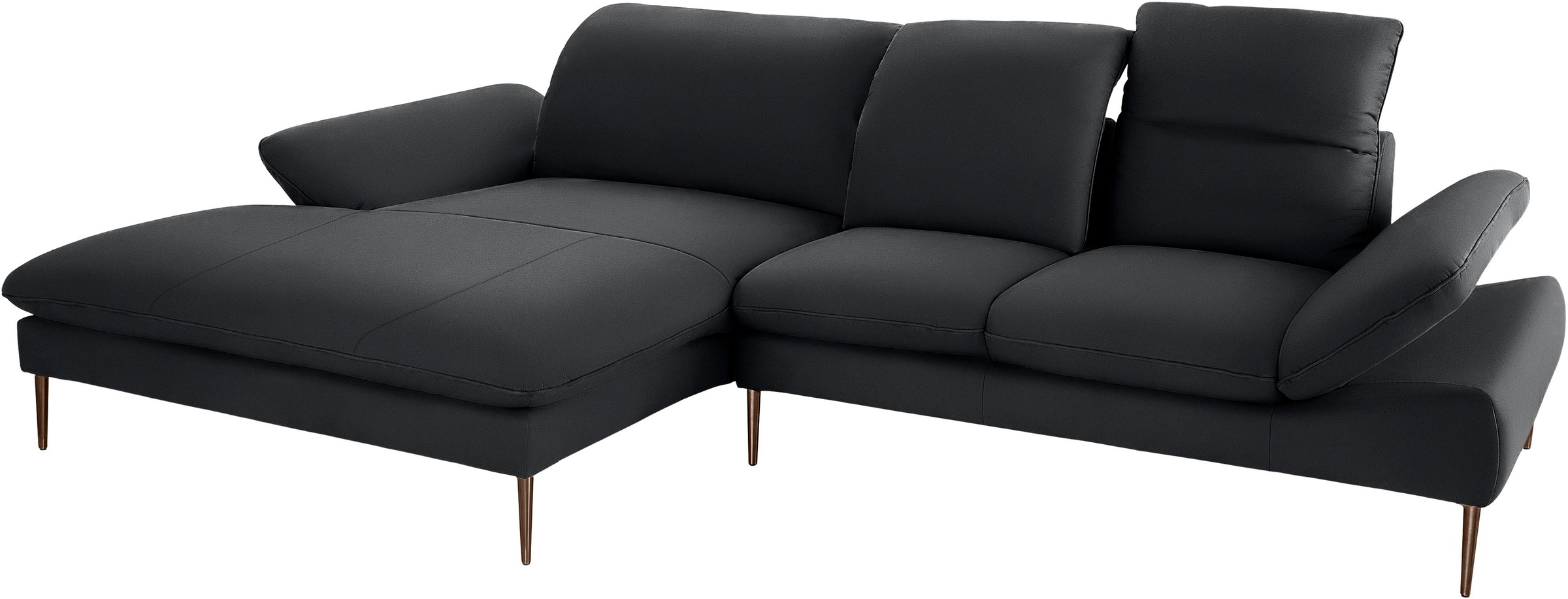 W.SCHILLIG Ecksofa »enjoy&MORE, Designsofa, bequem, zeitlos und elegant, L-Form«, Sitztiefenverstellung, Füße bronze pulverbeschichtet, Breite 310 cm