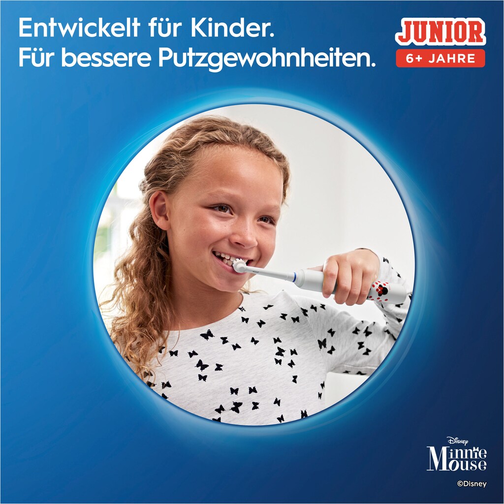 Oral-B Elektrische Zahnbürste »Junior Minnie Mouse«, 2 St. Aufsteckbürsten