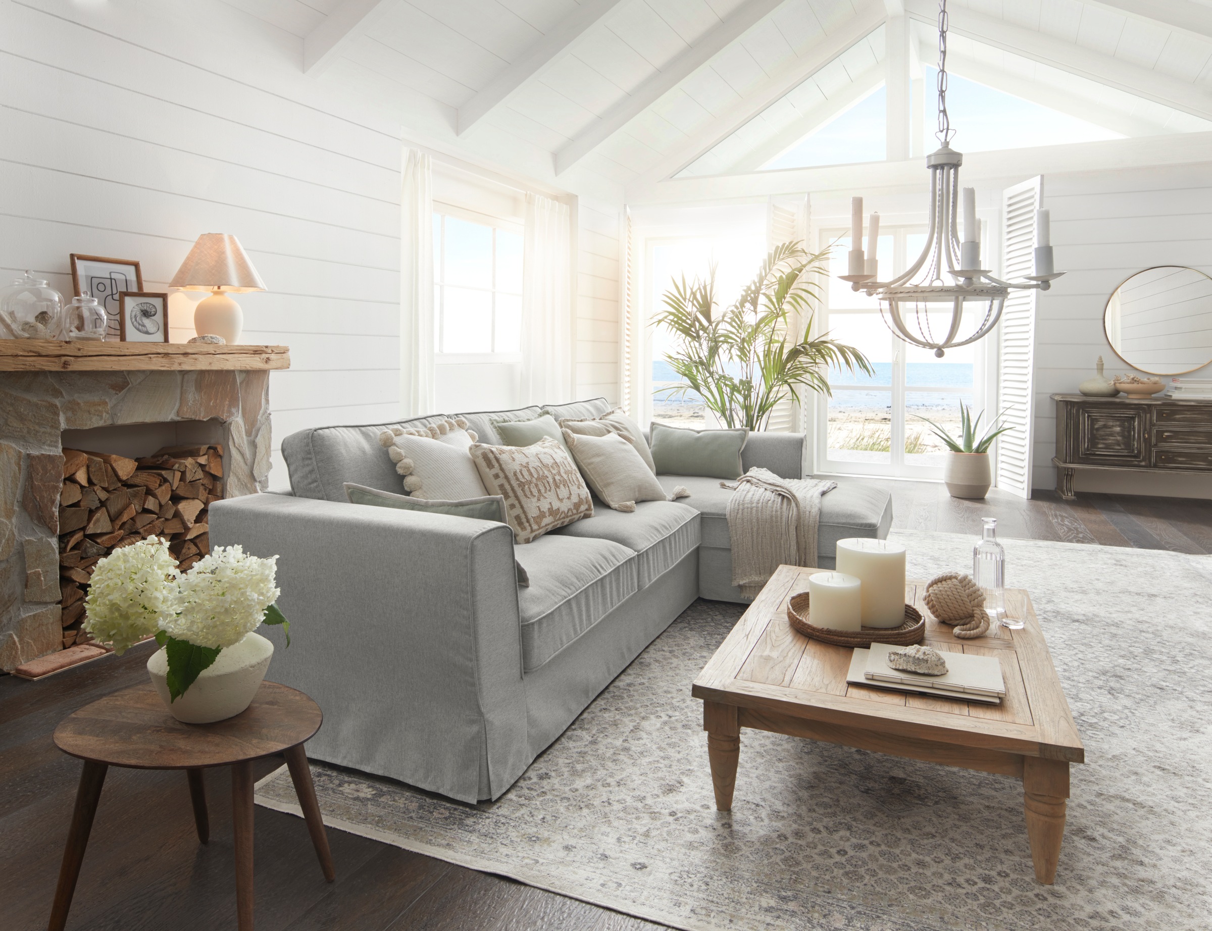 Home affaire Ecksofa »Vintage L-Form« 3-Sitzer Polsterecke im Landhausstil, günstig online kaufen