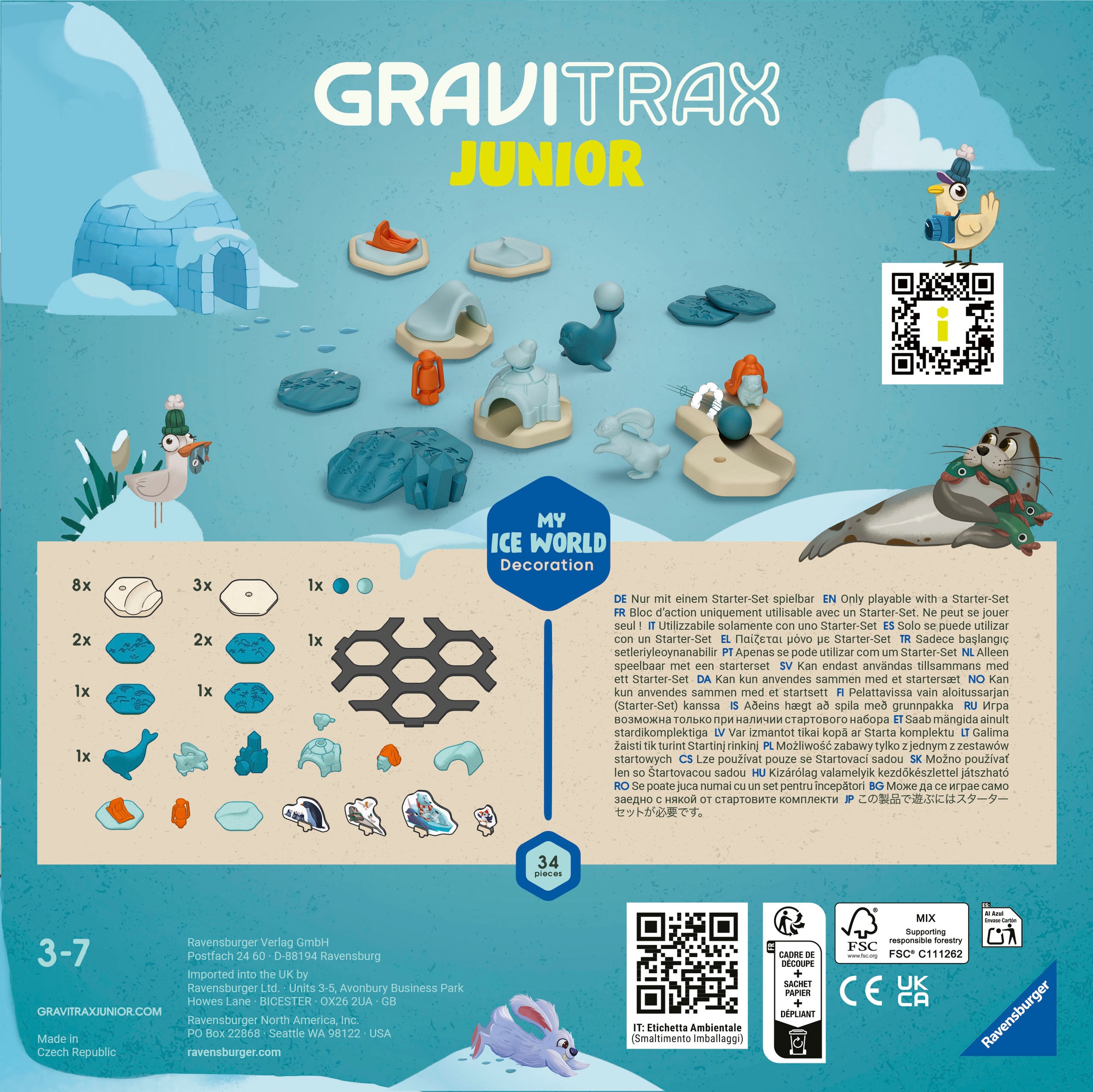 Ravensburger Kugelbahn-Bausatz »GraviTrax Junior Extension My Iceworld Decoration« Made in Europe