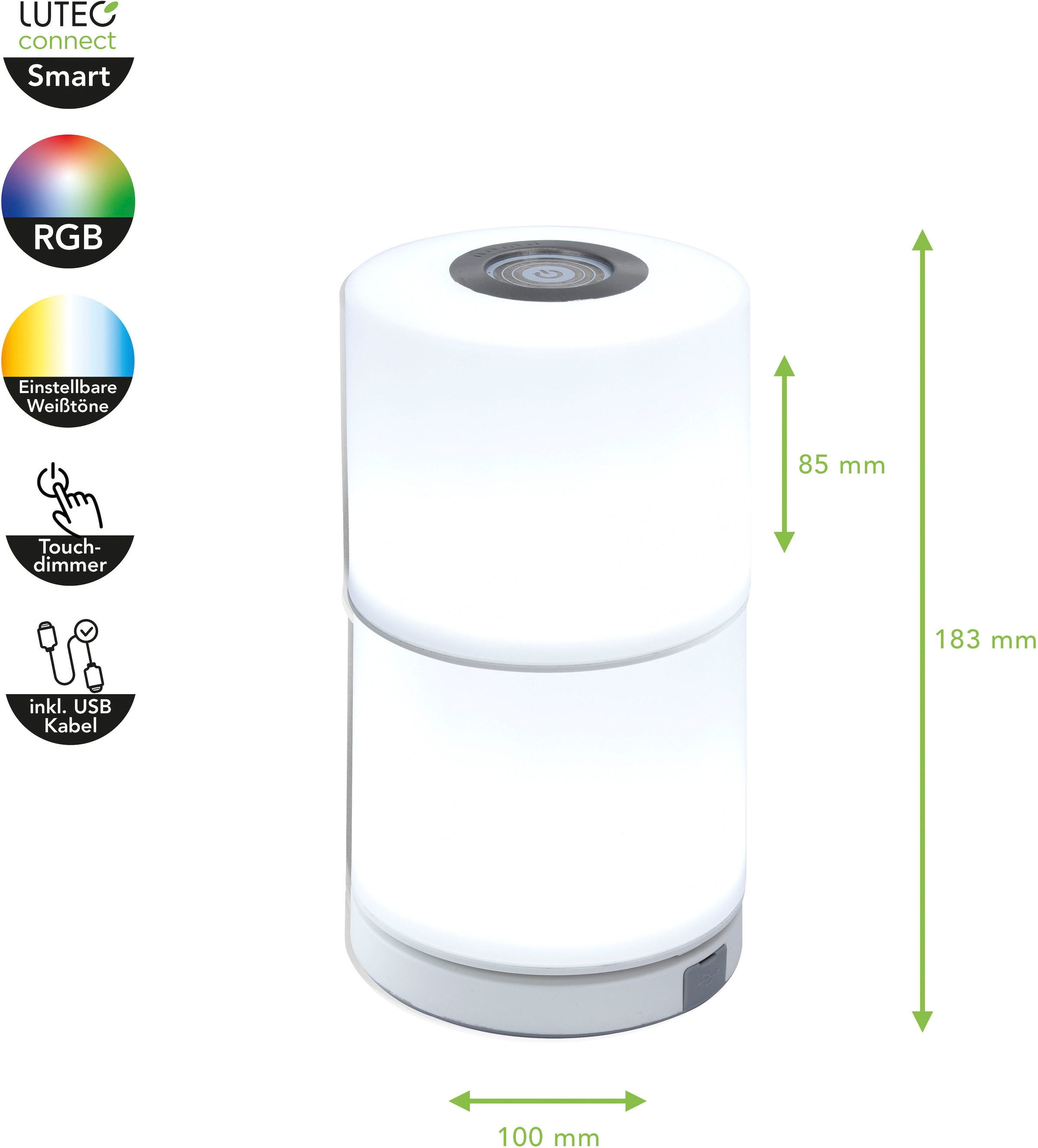flammig-flammig, Smarte Tischleuchte online 1 »NOMA«, LED-Leuchte LUTEC bestellen Smart-Home
