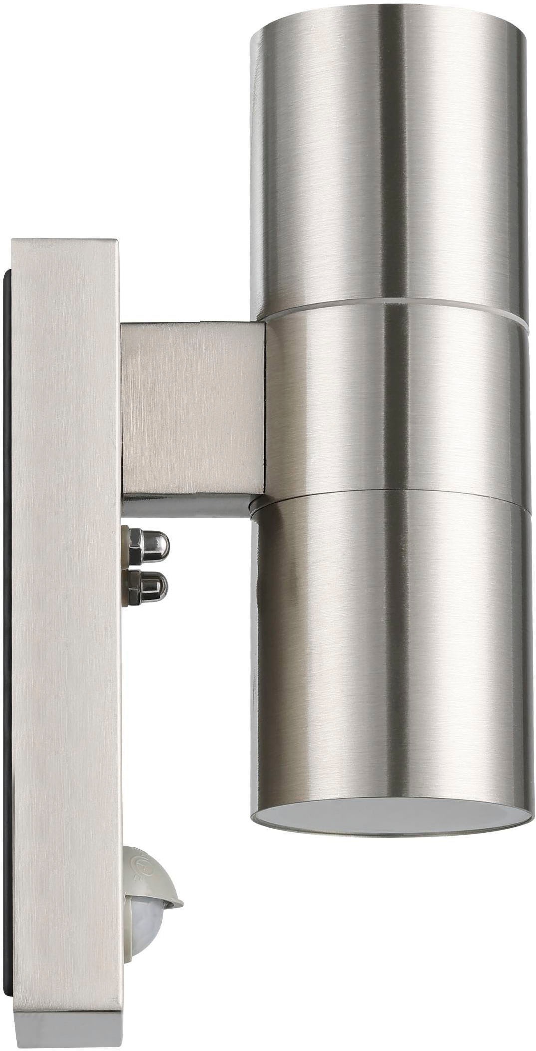 EGLO Wandleuchte »Riga 5 Außen-Wandlampe, Edelstahl und Glas, Außenleuchte, IP44 Lampe« GU10 1 Stk. Wand-/Deckenleuchte - L6,5 x H21,5 x AL11cm - edelstahl - 2X2,8W inkl.