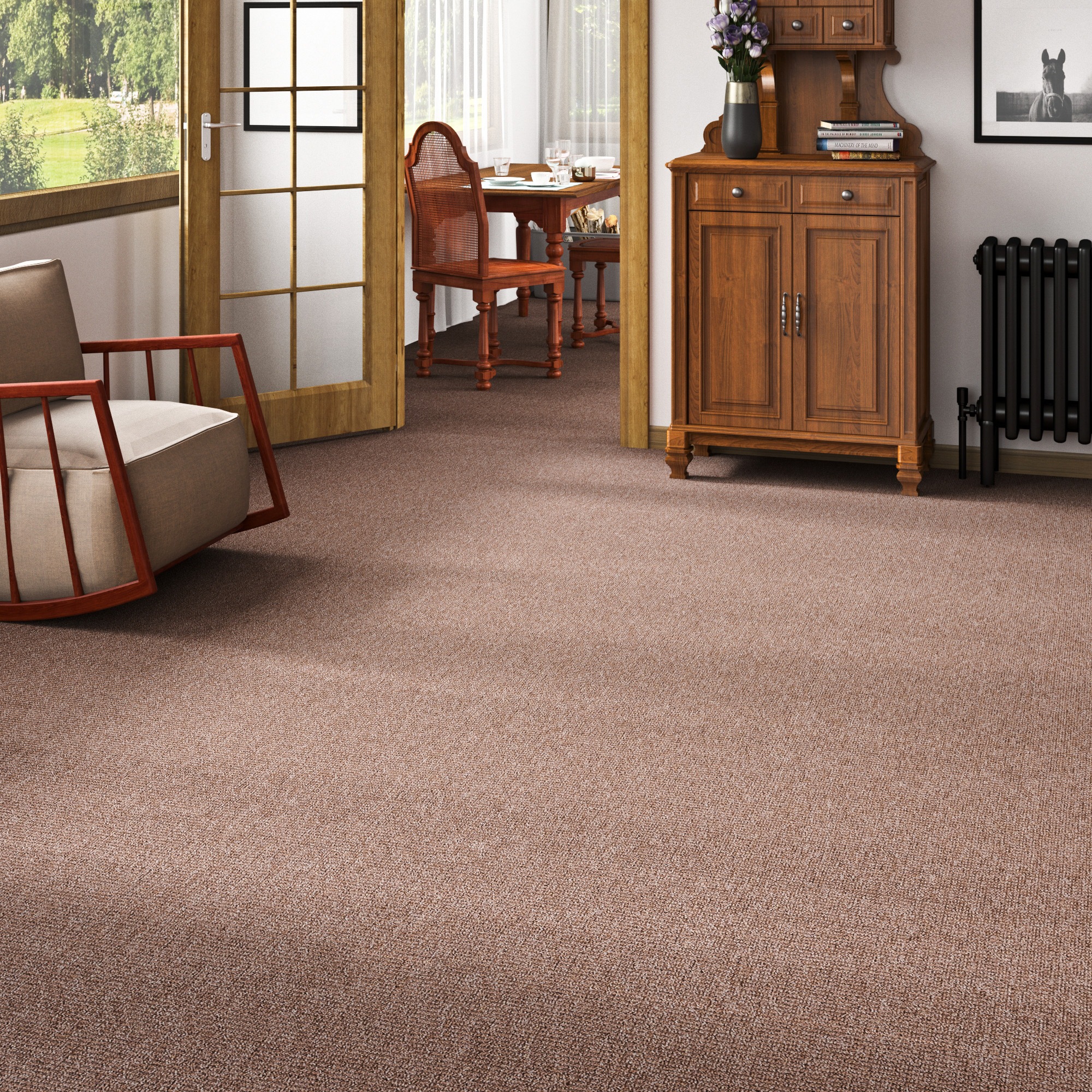 my home Teppich »Ruva«, rechteckig, 6 mm Höhe, strukturierte Oberfläche, Br günstig online kaufen