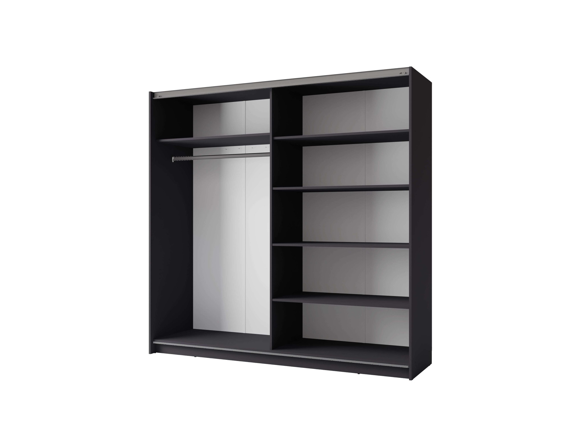 INOSIGN Kleiderschrank »Kleiderschrank Fresno mit 5 Einlegeböden, Spiegel und Kleiderstange«, Garderobe mit 2 Schwebetüren, B/H/T 200/207/62 cm