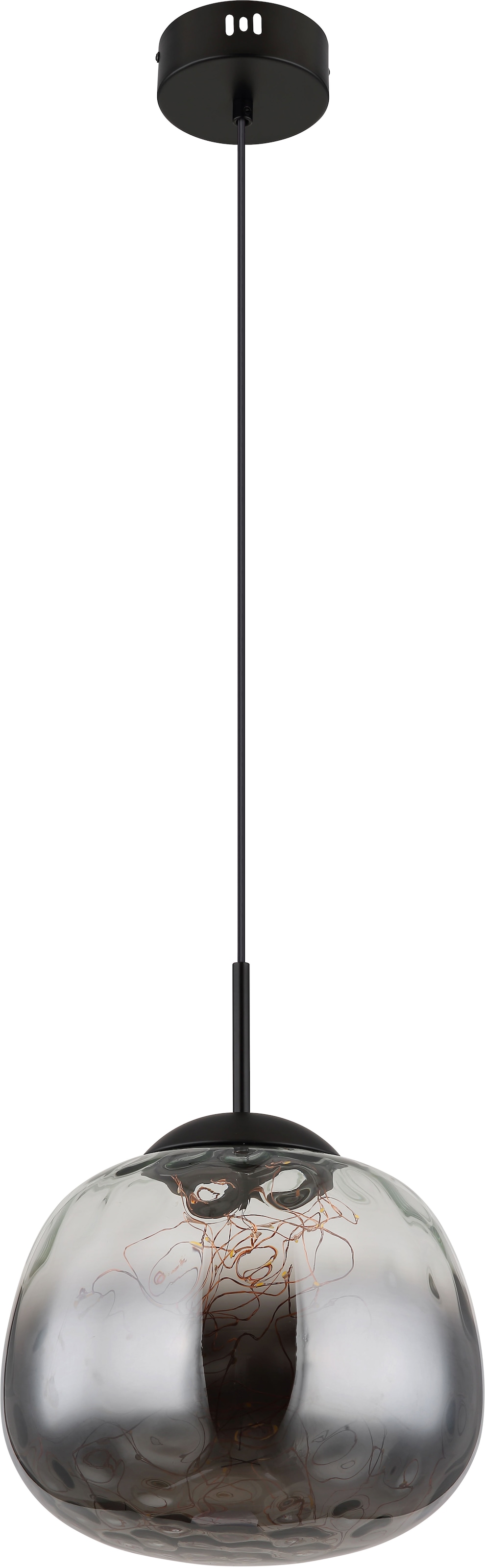 GLOBO LIGHTING LED Pendelleuchte »FIREFLY«, Leuchtmittel LED-Modul | LED fest integriert, Hängelampe/Pendelleuchte/Glas rauchfarben/Höhe kürzbar/Esstisch