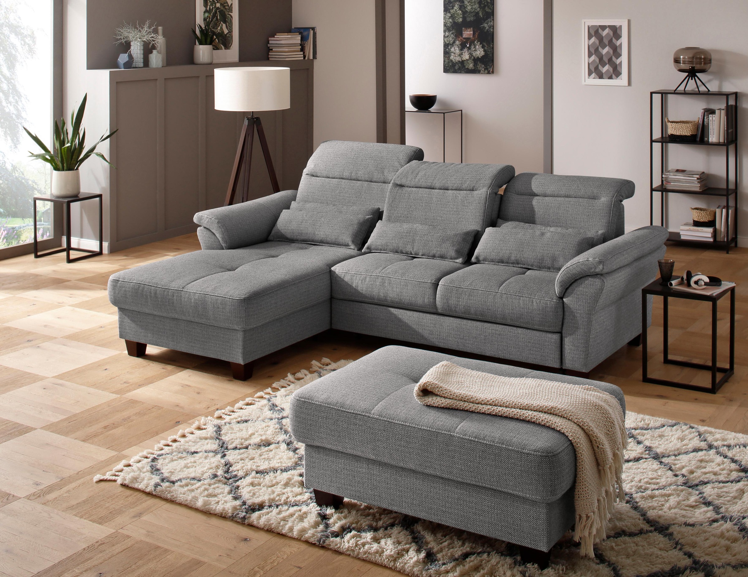 Home affaire Ecksofa »Solvei L-Form«, mit Recamierenabschluß und Sitztiefen günstig online kaufen