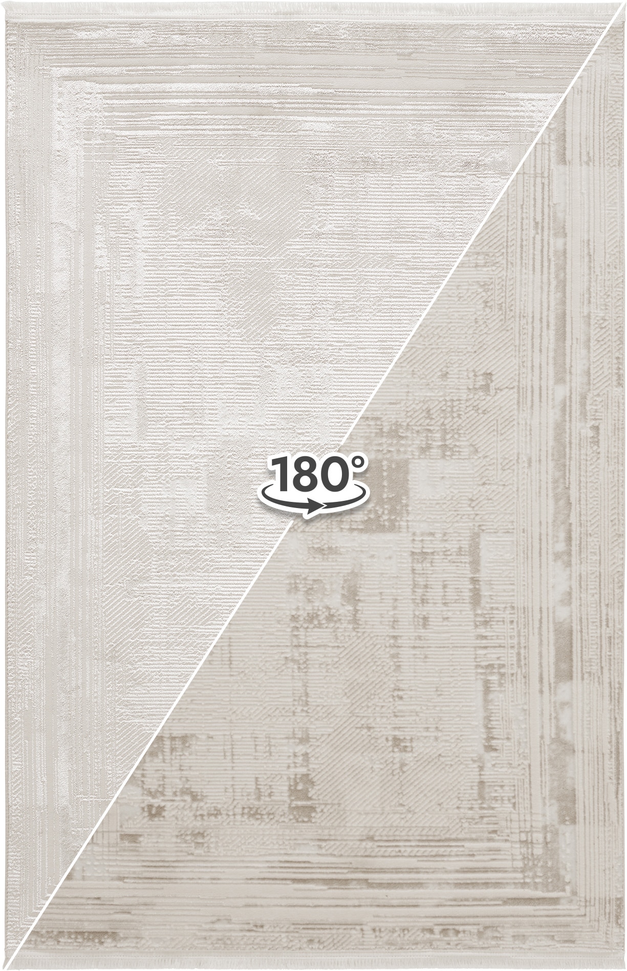 Sehrazat Teppich »Diamond 7830 , auch als Läufer« rechteckig 8 mm Höhe Kurzflor, Vintage, Viskose, leichter Glanz, mit Fransen, Wohnzimmer