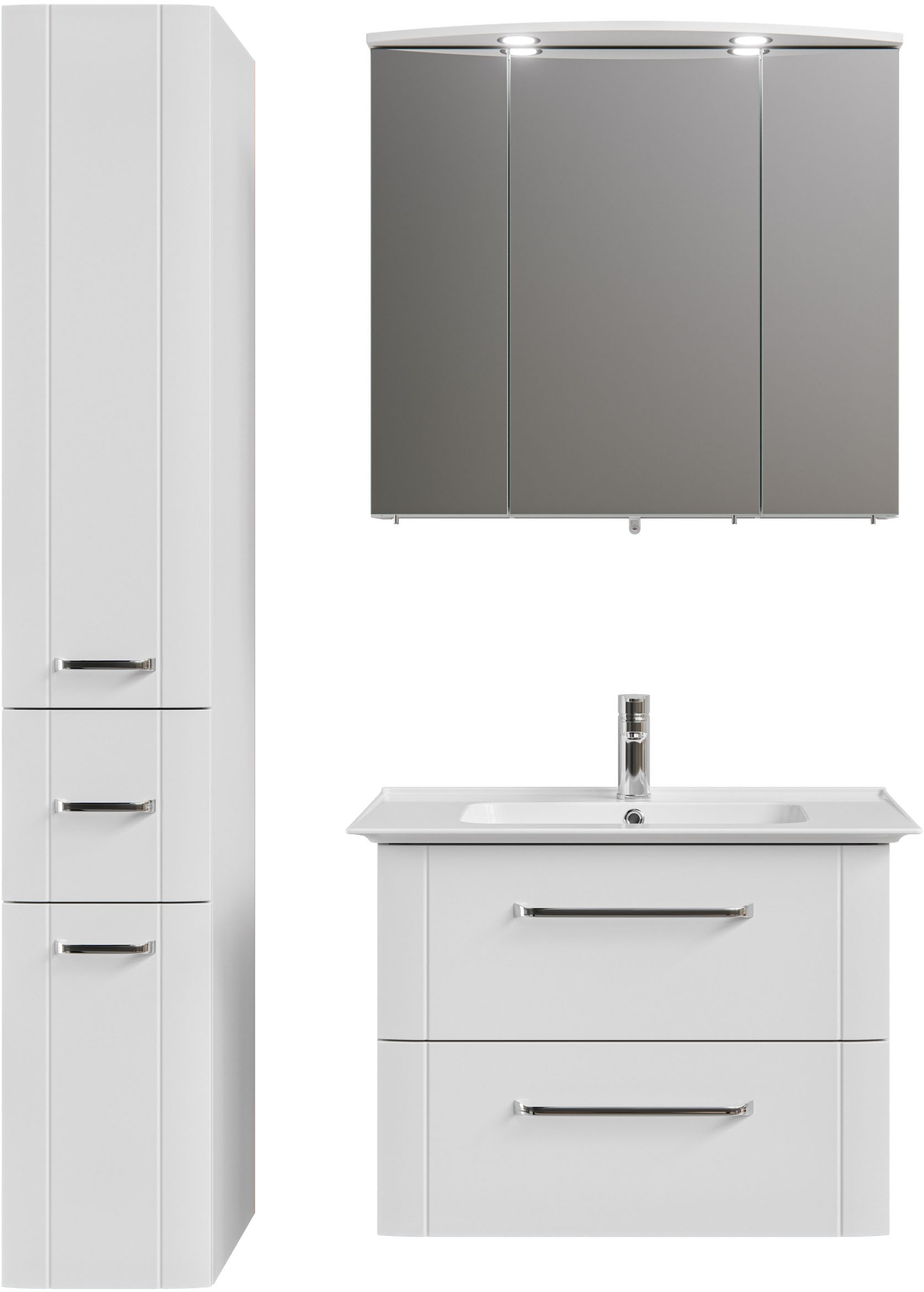 Saphir Badmöbel-Set »Serie 3006 3-teilig Keramik-Waschtisch mit Spiegelschr günstig online kaufen