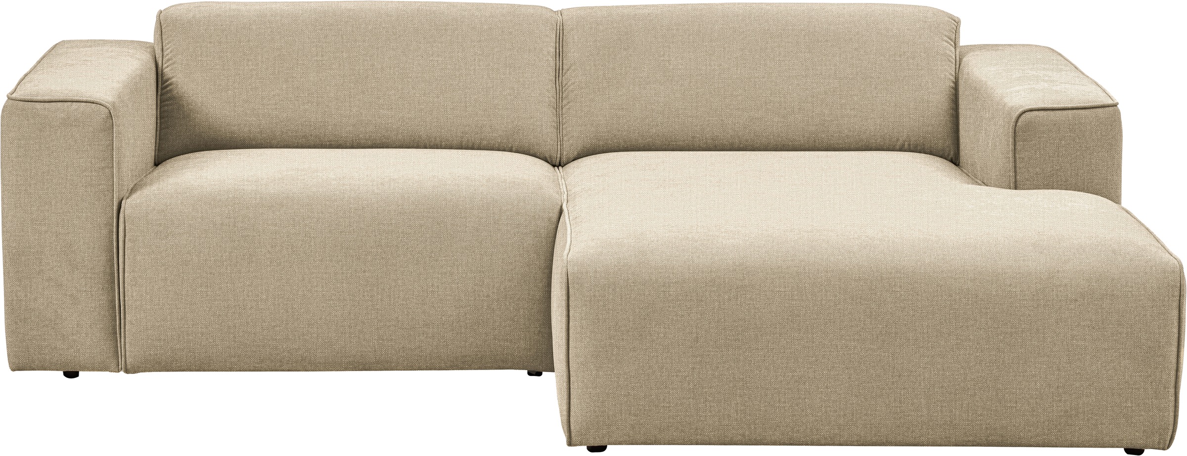 andas Ecksofa »Noord mit Kedernaht, Breite 234 cm«, Cord, Struktur, Webstoff, mit Wellenunterfederung, Massivholzrahmen