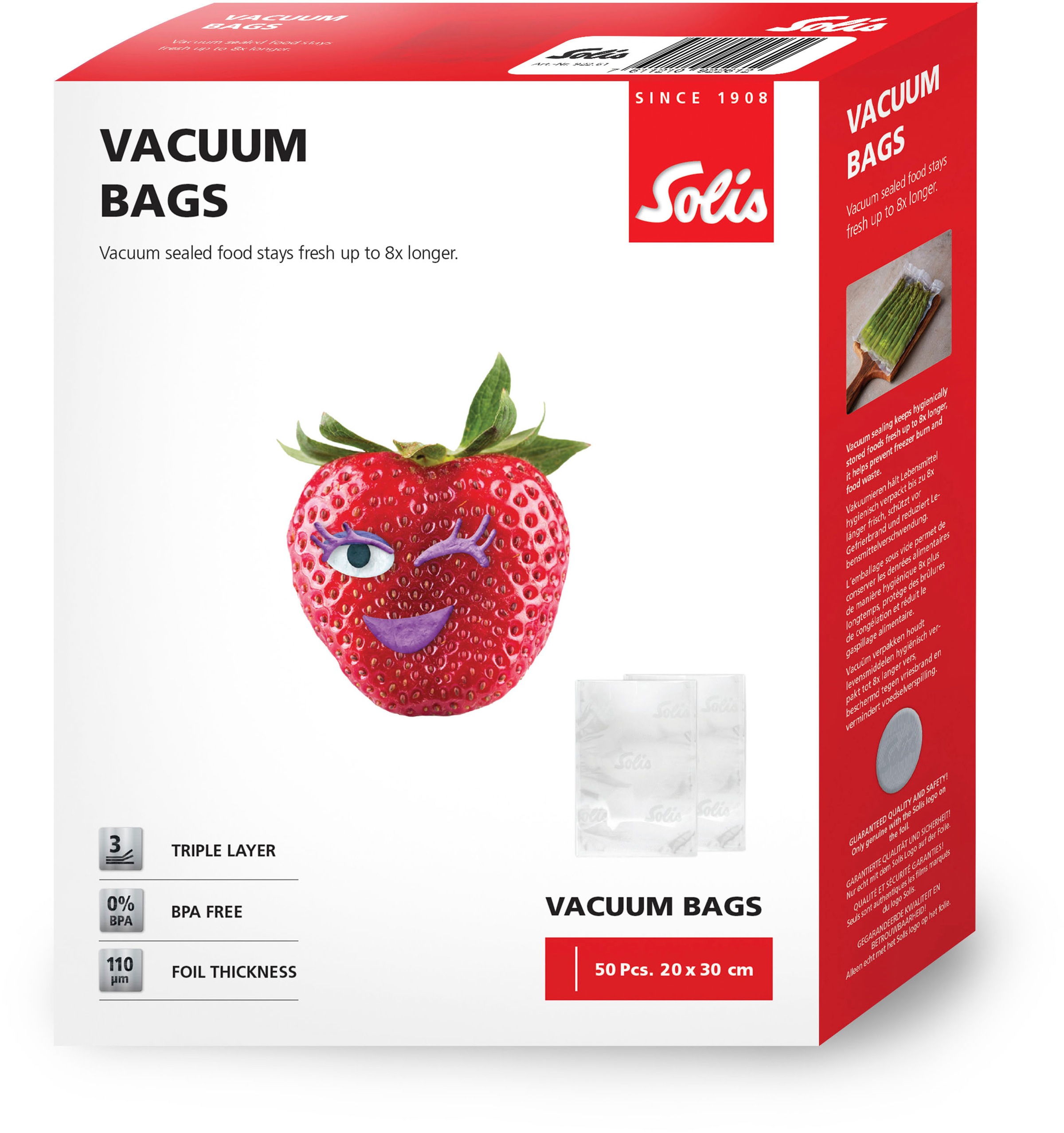 SOLIS OF SWITZERLAND Vakuumierbeutel »922.61«, (Packung, 1 tlg.), 50 Beutel, 20x30 cm
