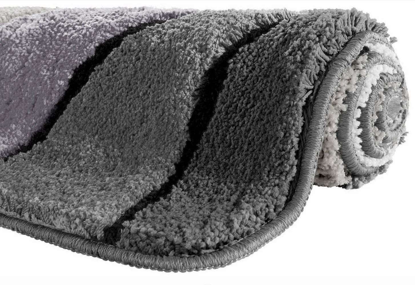 my home Badematte »Josie, Badvorleger, Badezimmer Teppich«, rutschhemmend beschichtet, fußbodenheizungsgeeignet-schnell trocknend-strapazierfähig, Badteppich, Badematten, rechteckig, rund & als 3-tlg. Set erhältlich