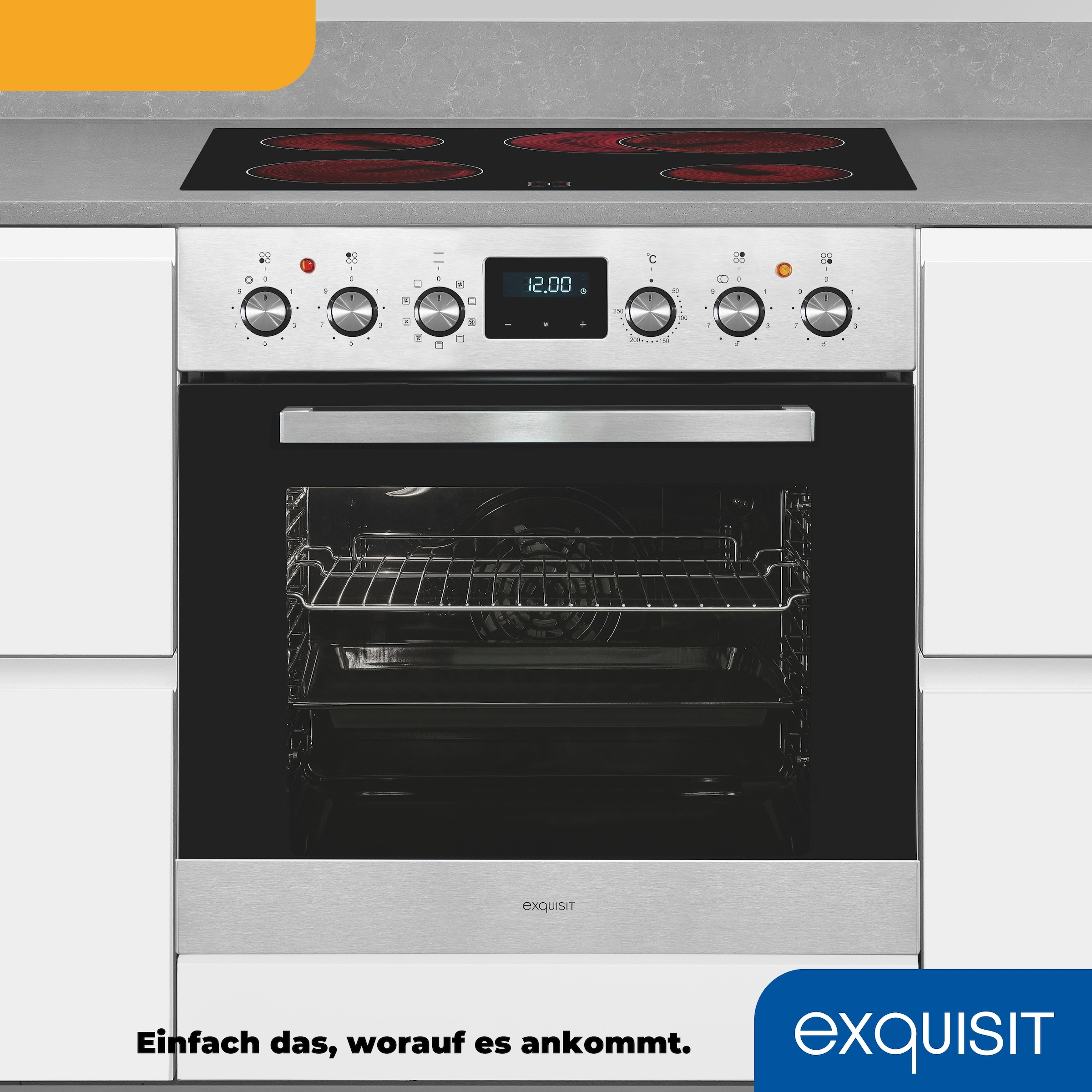 exquisit Elektro-Herd-Set »EHE 185-HZ-020 inox«