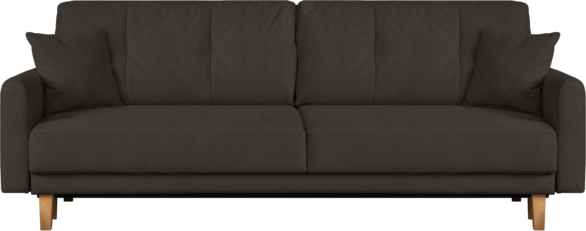 Home affaire 3-Sitzer »TRIPLO optionale Schlafsofa mit Bettkasten, Maße B/T/H: 215/100/89 cm«, Wahlweise Bettfunktion - Liegefläche 145x191 cm, Rücken-, Zierkissen