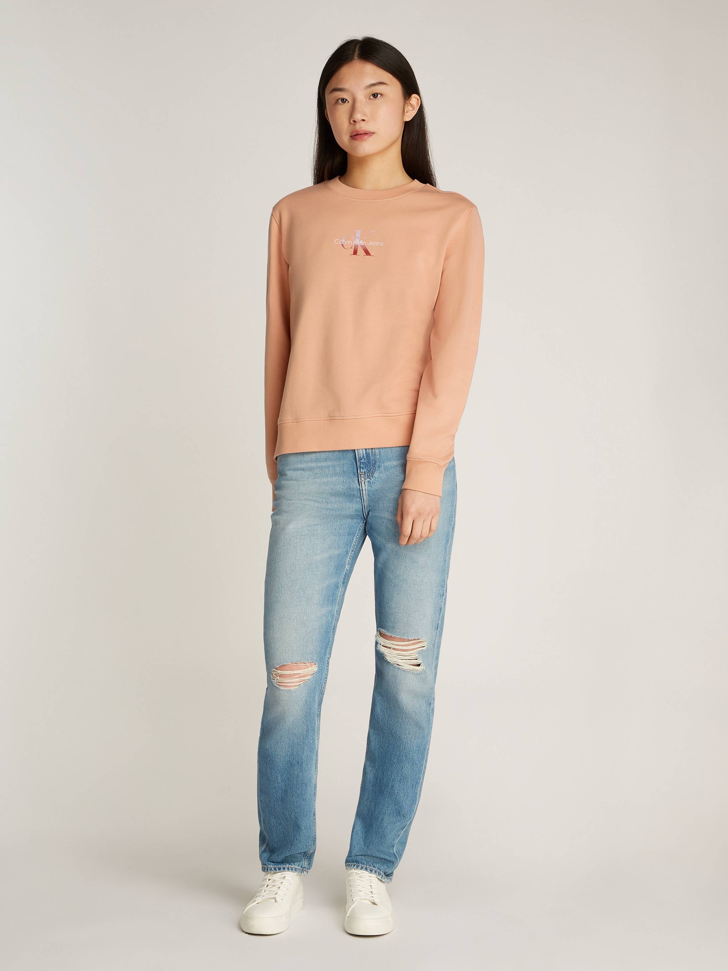 Calvin Klein Jeans Sweatshirt »GRADIENT MONOLOGO CREWNECK«, mit Logo