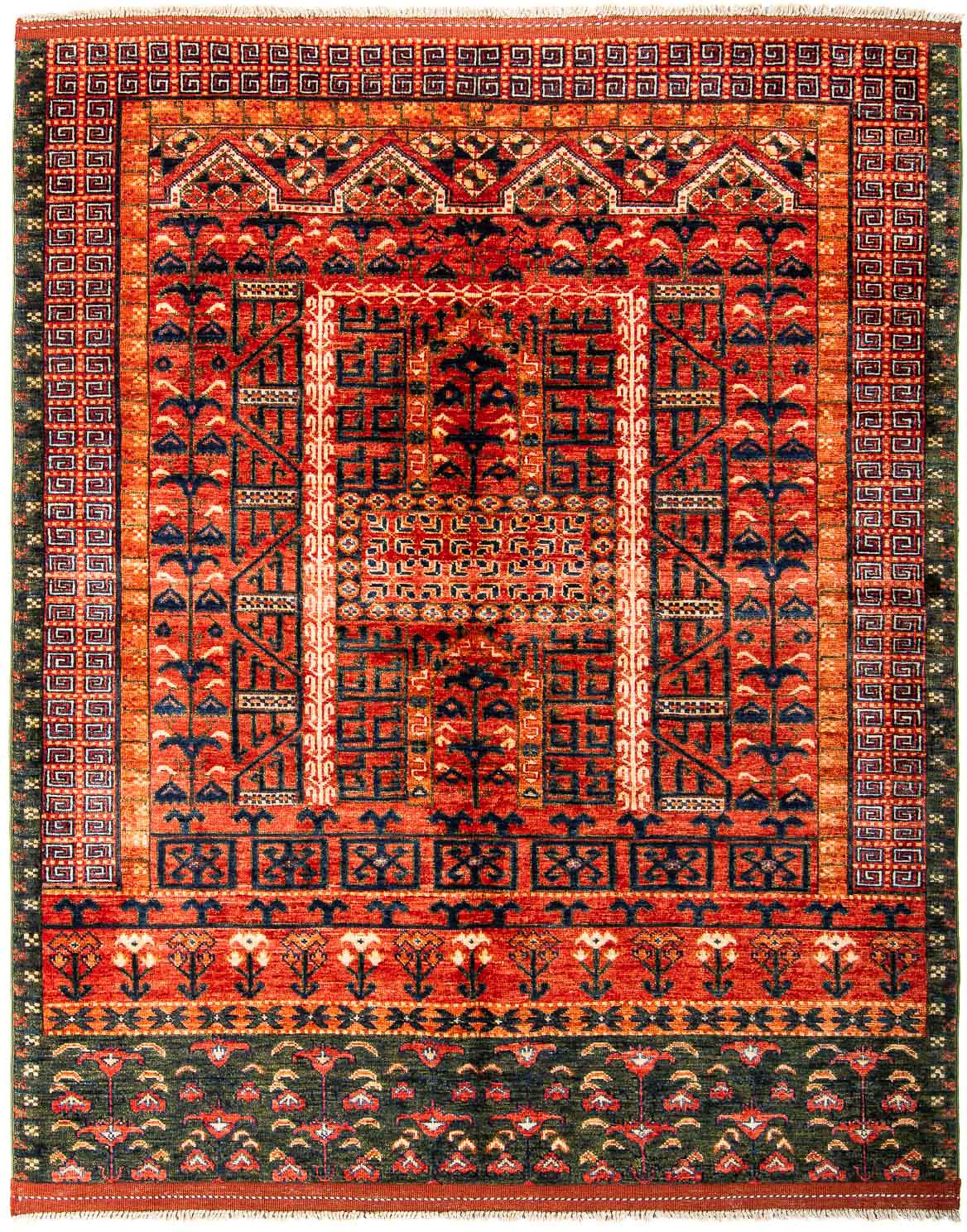 morgenland Orientteppich »Afghan - 196 x 158 cm - rot«, rechteckig, 7 mm Hö günstig online kaufen