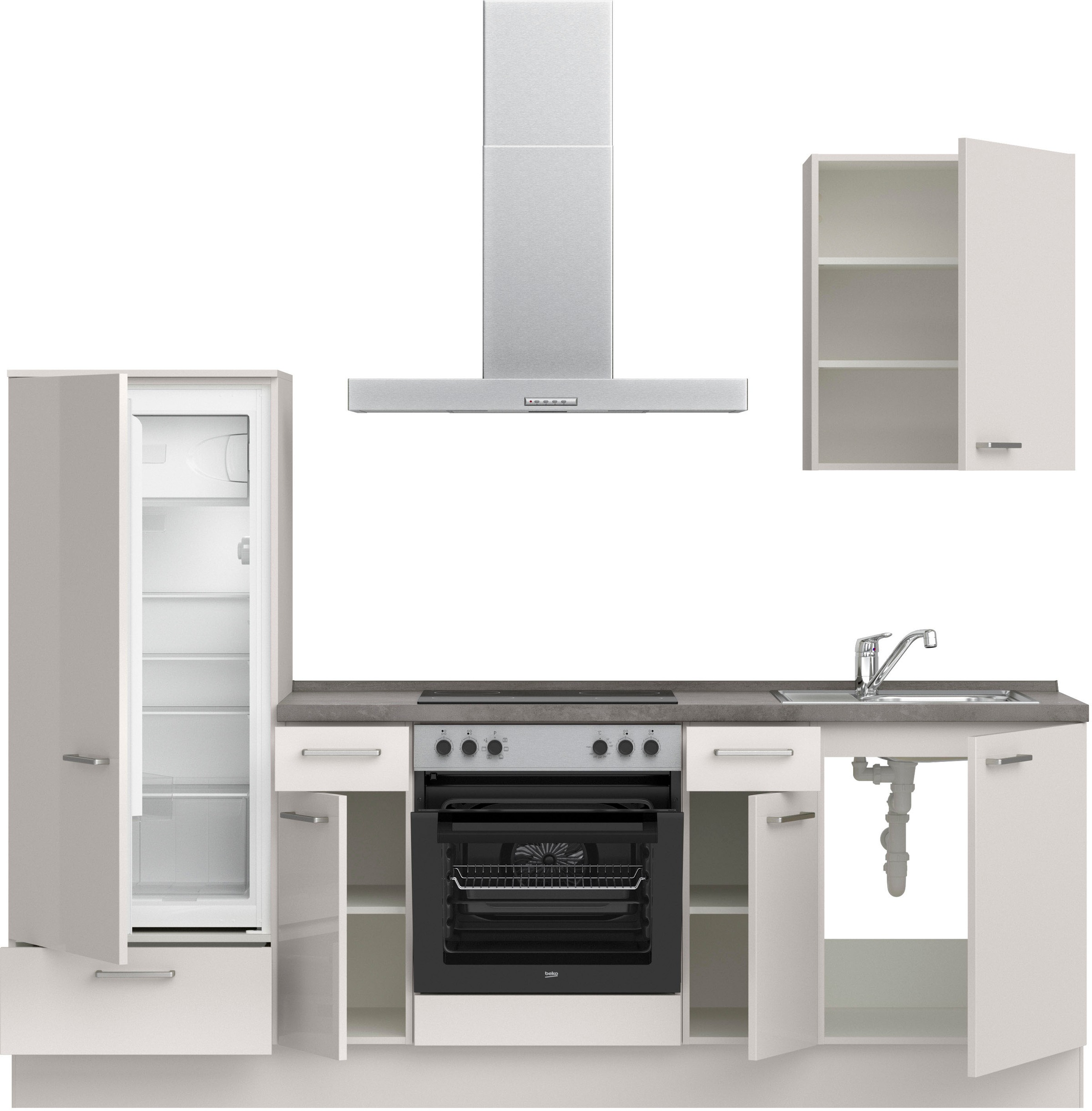 nobilia® Küchenzeile »"Flash I"«, vormontiert, Ausrichtung wählbar, Breite 240 cm, wahlw. mit E-Geräten