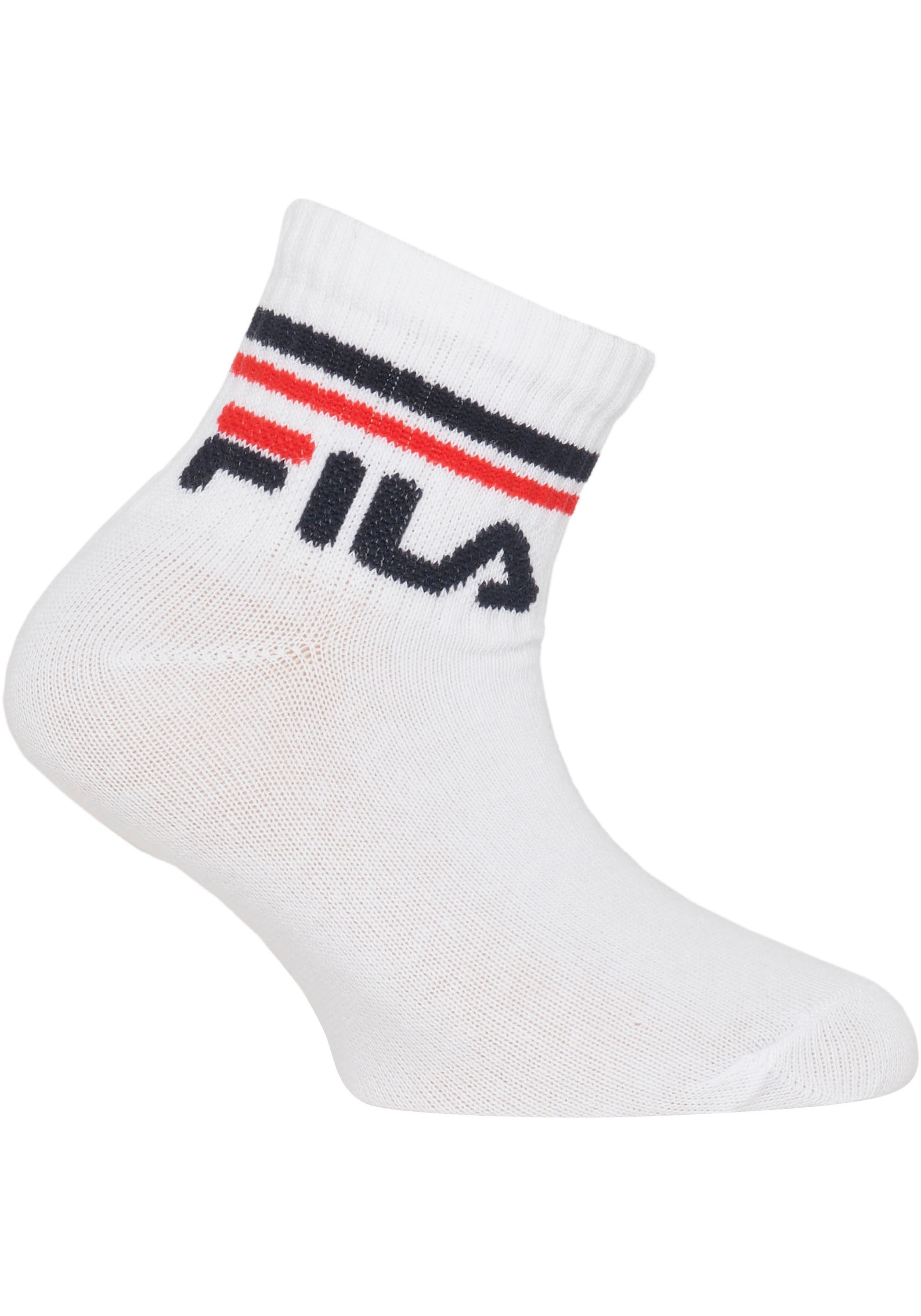 Fila Kurzsocken »JUNIOR UNISEX QUARTER PLAIN SOCKS« 6 Paar tlg. mit eingestricktem Logo im Bündchen, Kindersocken
