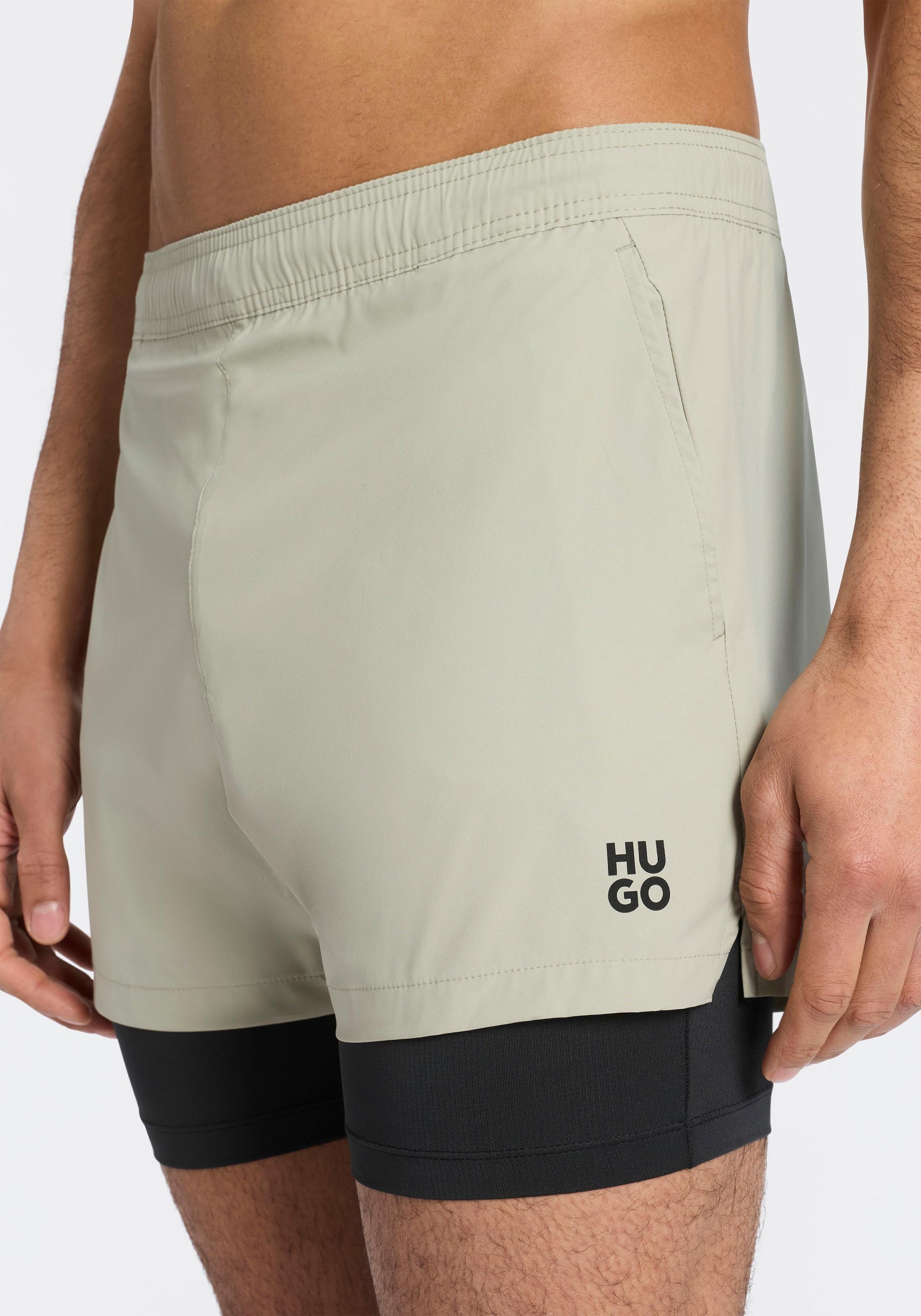 HUGO Underwear Badeshorts »ACTIVE SWIM SHORTS« 2-in-1, mit integrierter Leggings