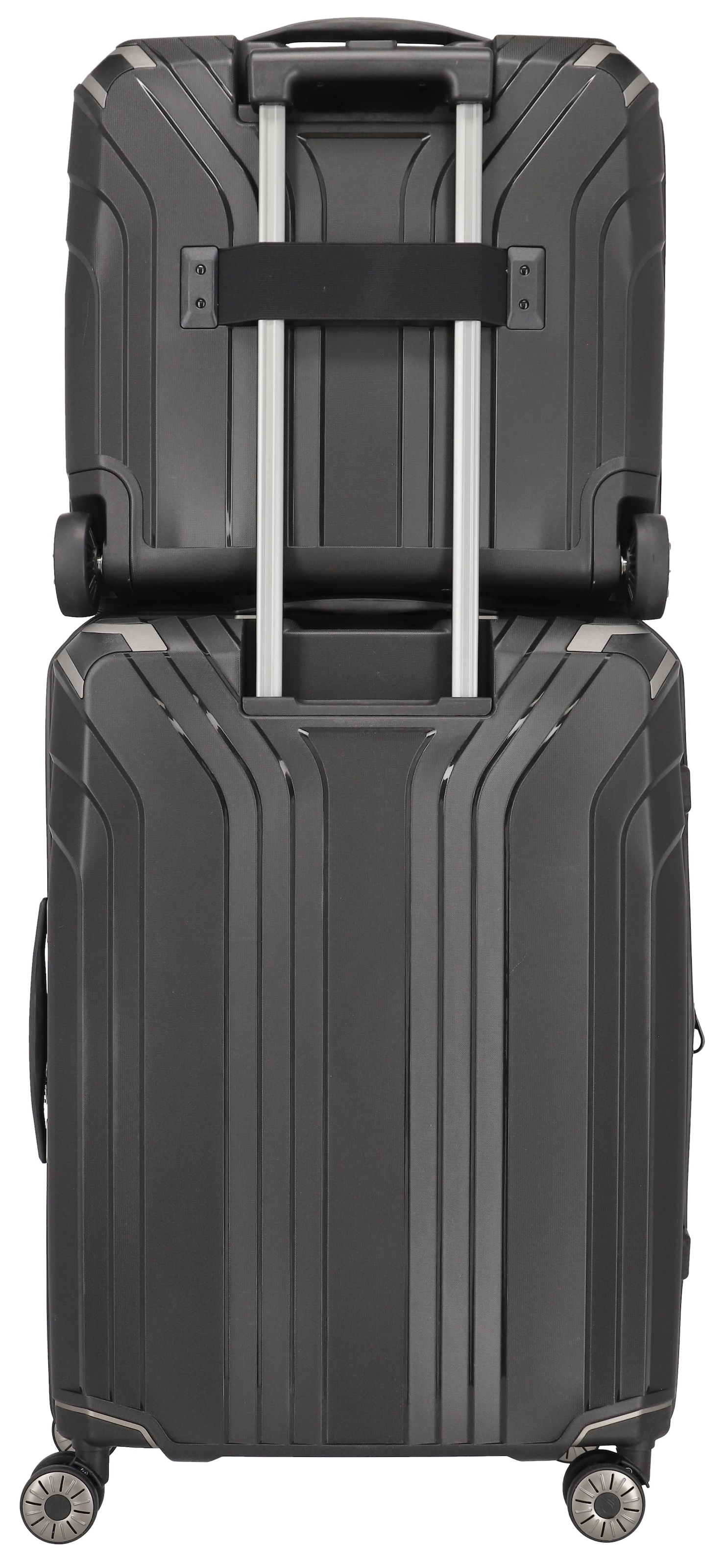 travelite Hartschalen-Trolley »ELVAA Business-Trolley«, 4 Rollen, Reisegepäck Handgepäck-Koffer Trolley-Aufsteck-System TSA Schloss