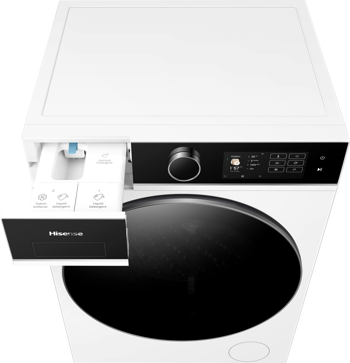 Hisense Waschmaschine 5i »WF5I1045BWQ« 10,5 kg 1400 U/min digitales Farbdisplay, AutoDose, Energie 40% besser als A