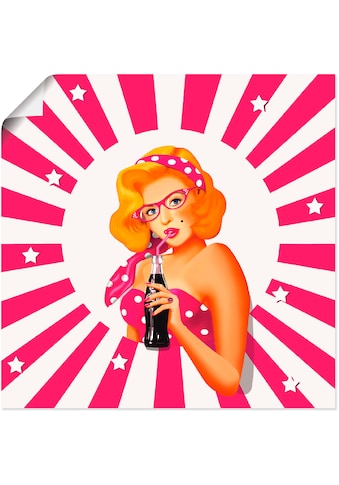 Artland Wandbild »Rockabilly Pin-up-Girl auf Streifen«, Frau, (1 St.), in vielen... kaufen