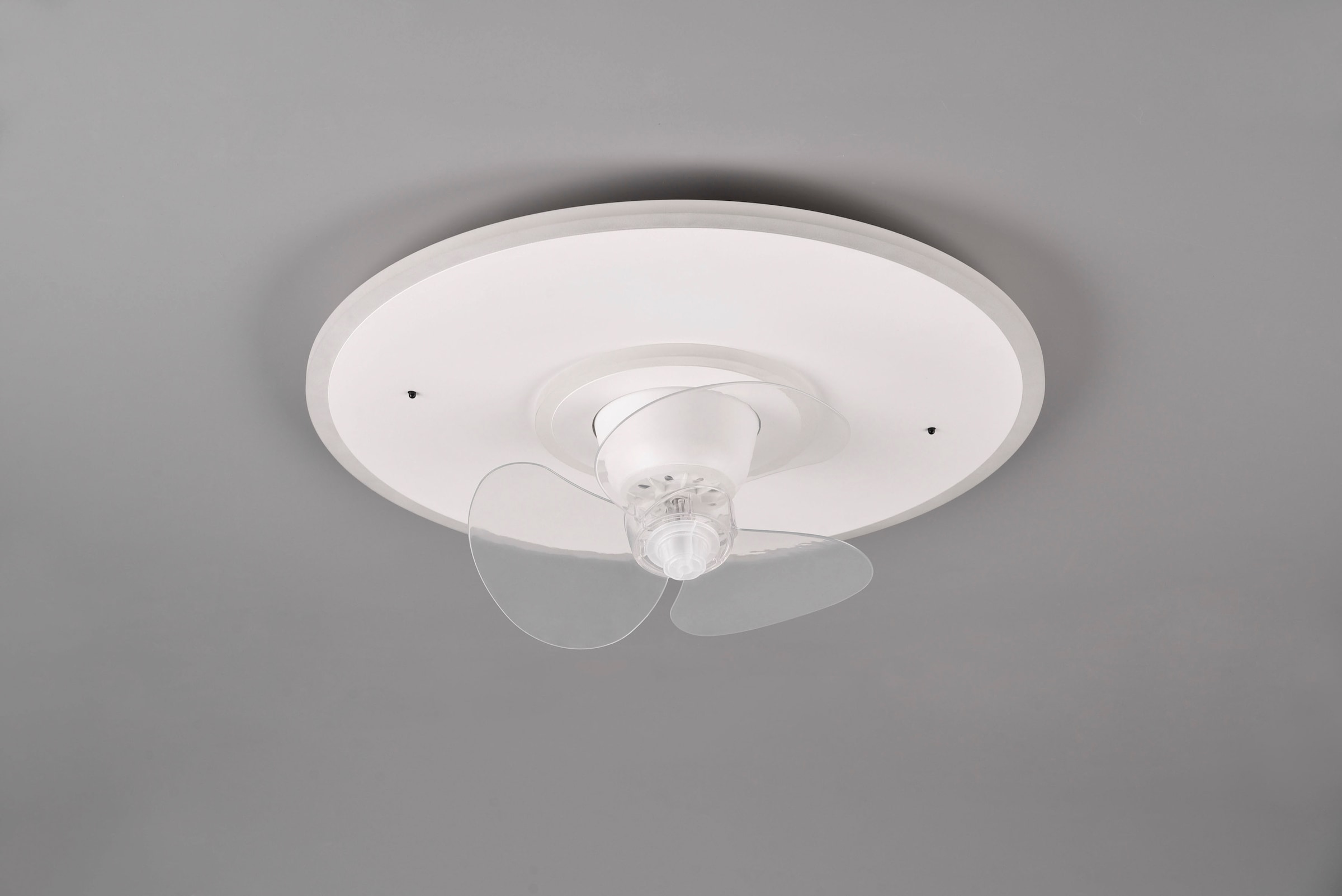 REALITY Leuchten LED Deckenleuchte »Nybro Deckenventilator«, 1 flammig, Leuchtmittel LED-Board | LED fest integriert, Deckenlampe, Ventilator 3 Stufen, Fernbedienung,Lichtfarbe einstellbar
