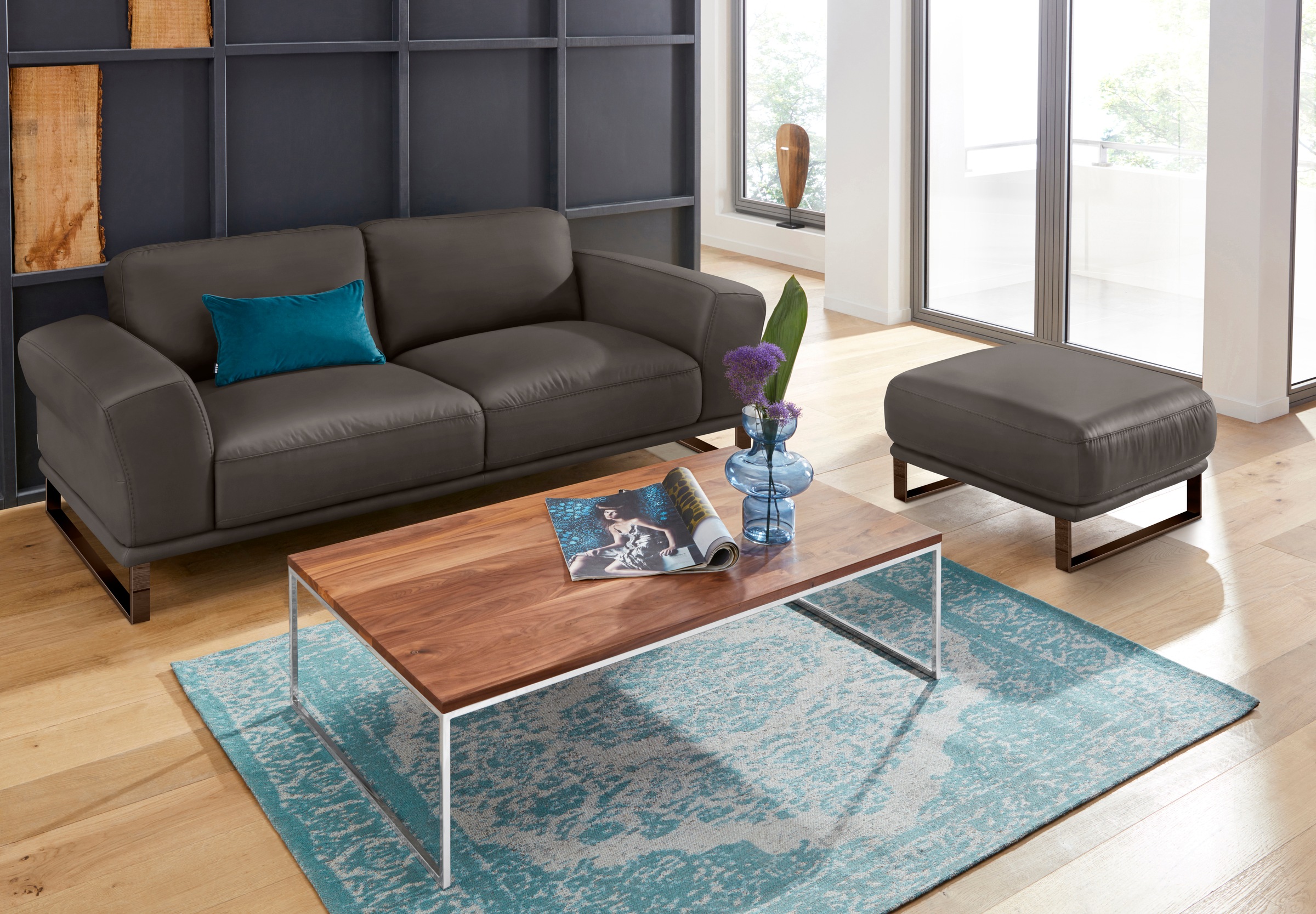 W.SCHILLIG 2,5-Sitzer »montanaa«, mit Metallkufen in Chrom glänzend, Breite 212 cm
