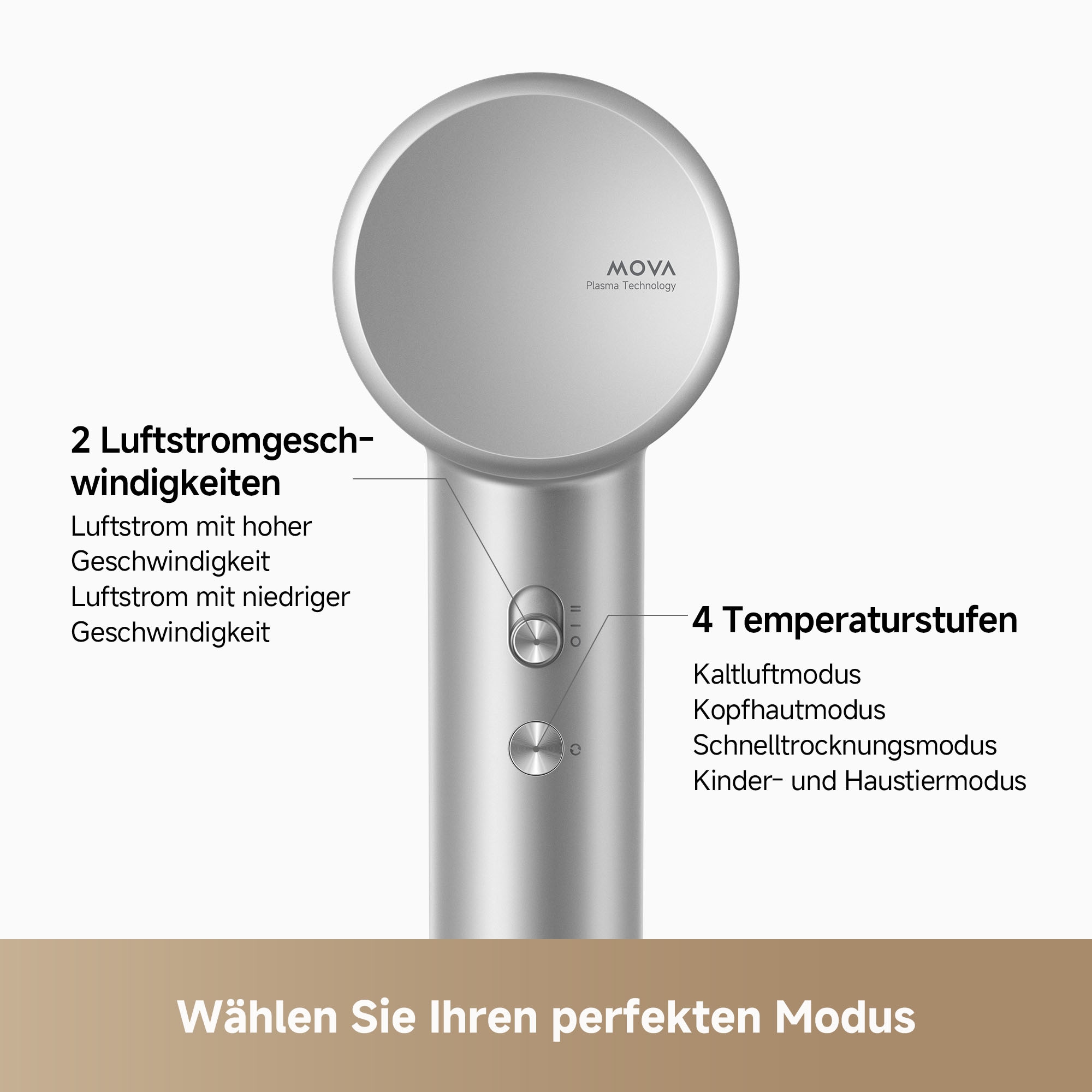 Mova Haartrockner »Shine 10« 1.600 W 1 Aufsätze