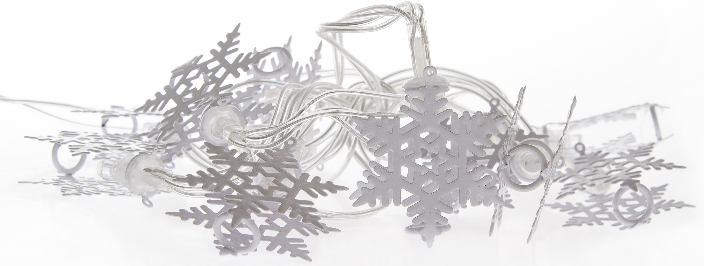 Myflair Möbel & Accessoires Dekoobjekt »Weihnachtsdeko«, LED-Lichterkette mit Schneeflocken, mit 10 LEDs, Länge ca. 180 cm