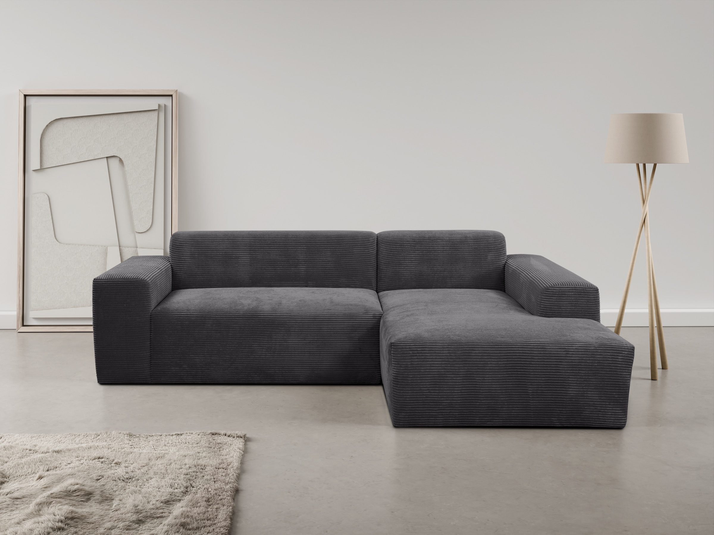 WERK2 Ecksofa »Zeus-L modern & zeitlos, Breite 253 cm, bequemes Sofa« Curvy günstig online kaufen