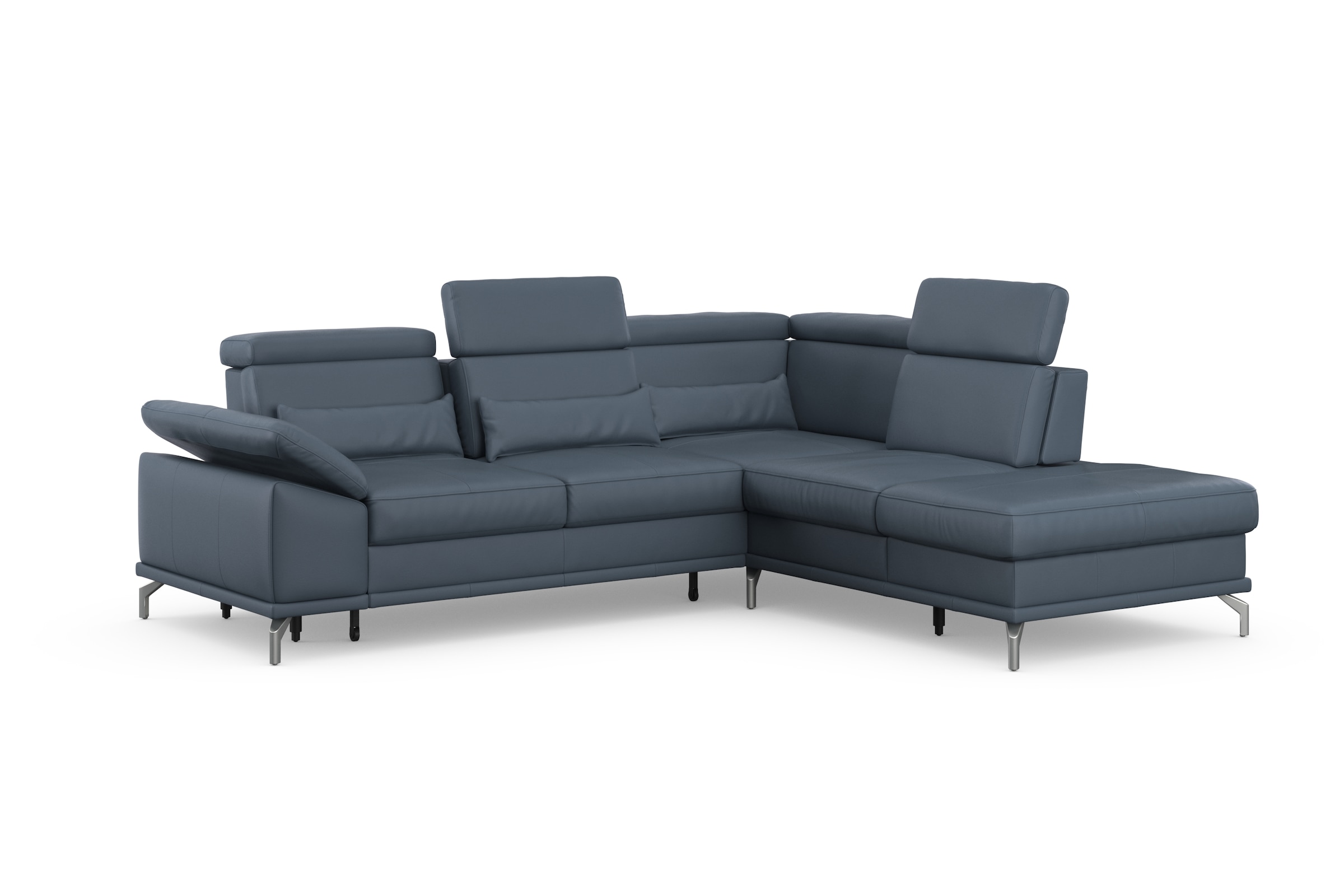 sit&more Ecksofa »Cabrio L-Form, mit Sitztiefenverstellung, Arm- und Kopfteilverstellung«, 3 Nierenkissen, Federkern, optional Bettfunktion und Stauraum